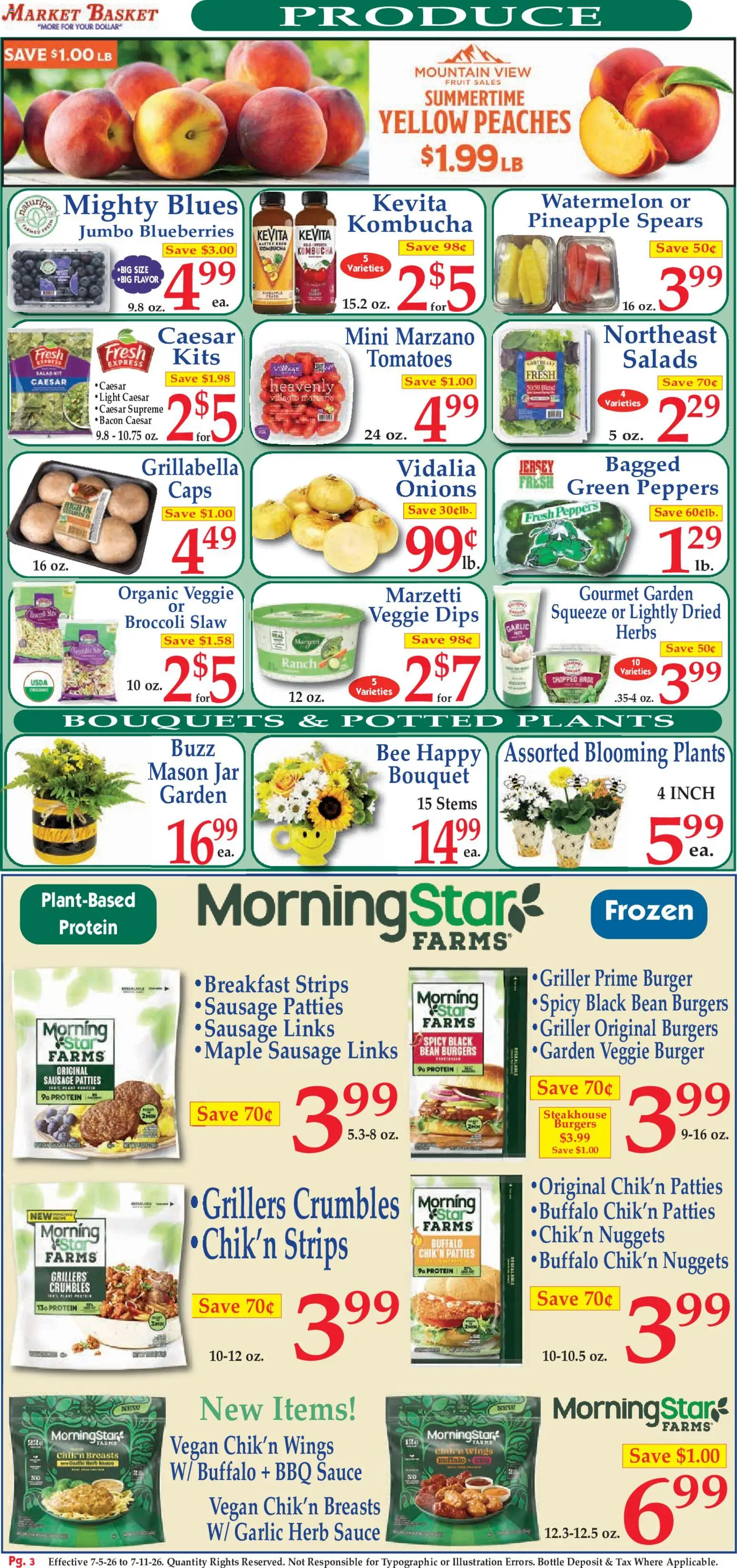 Market Basket Ad - valid from 07/05/2026 | Page: 2 | Products: Basket, Sausage, Watermelon, Blueberries