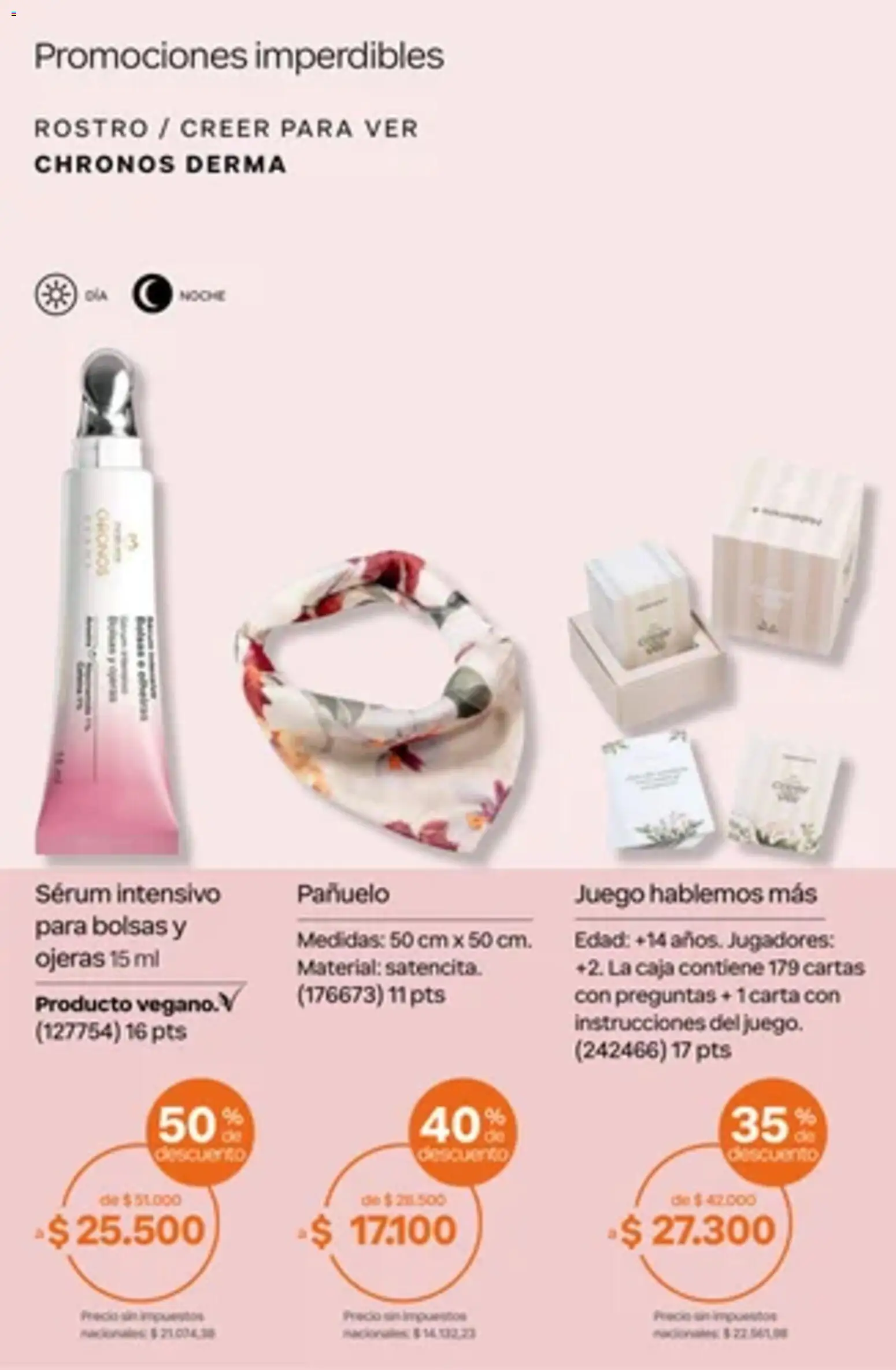 Catálogo Natura Ciclo 14 │ válido desde el 01/10/2026 | Página: 46 | Productos: Pañuelo, Caja, Serum