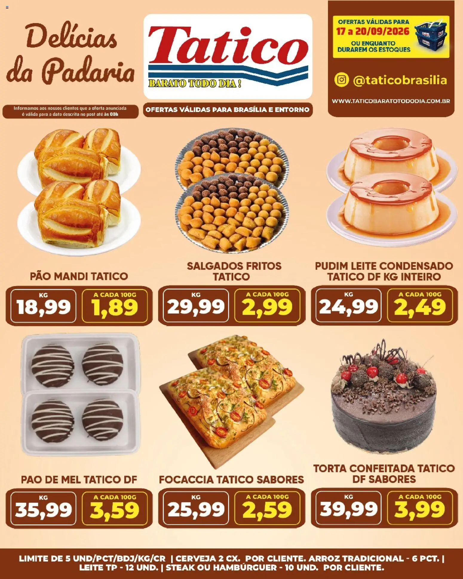 Tatico Folheto - válido de 18/09/2026 | Página: 23 | Produtos: Steak, Pão de mel, Focaccia, Hambúrguer