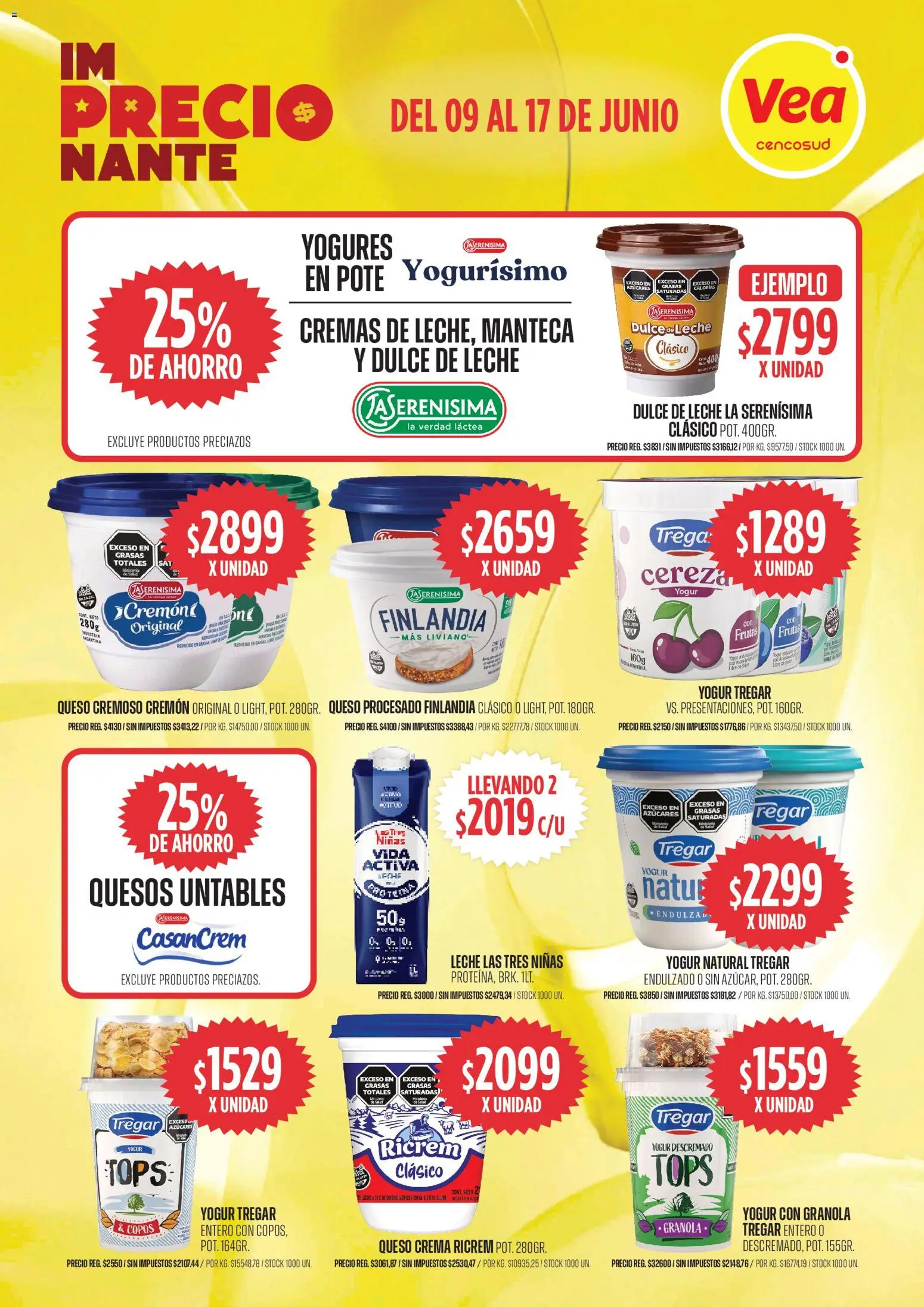 Vea ofertas │ válido desde el 09.06.2026 | Página: 6 | Productos: Queso crema, Leche, Manteca, Crema