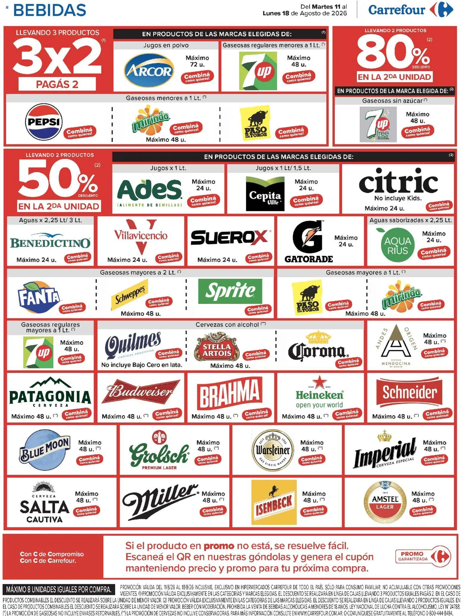 Carrefour ofertas │ válido desde el 11/08/2026 | Página: 13 | Productos: Sprite, Fanta, Pepsi, Sobre