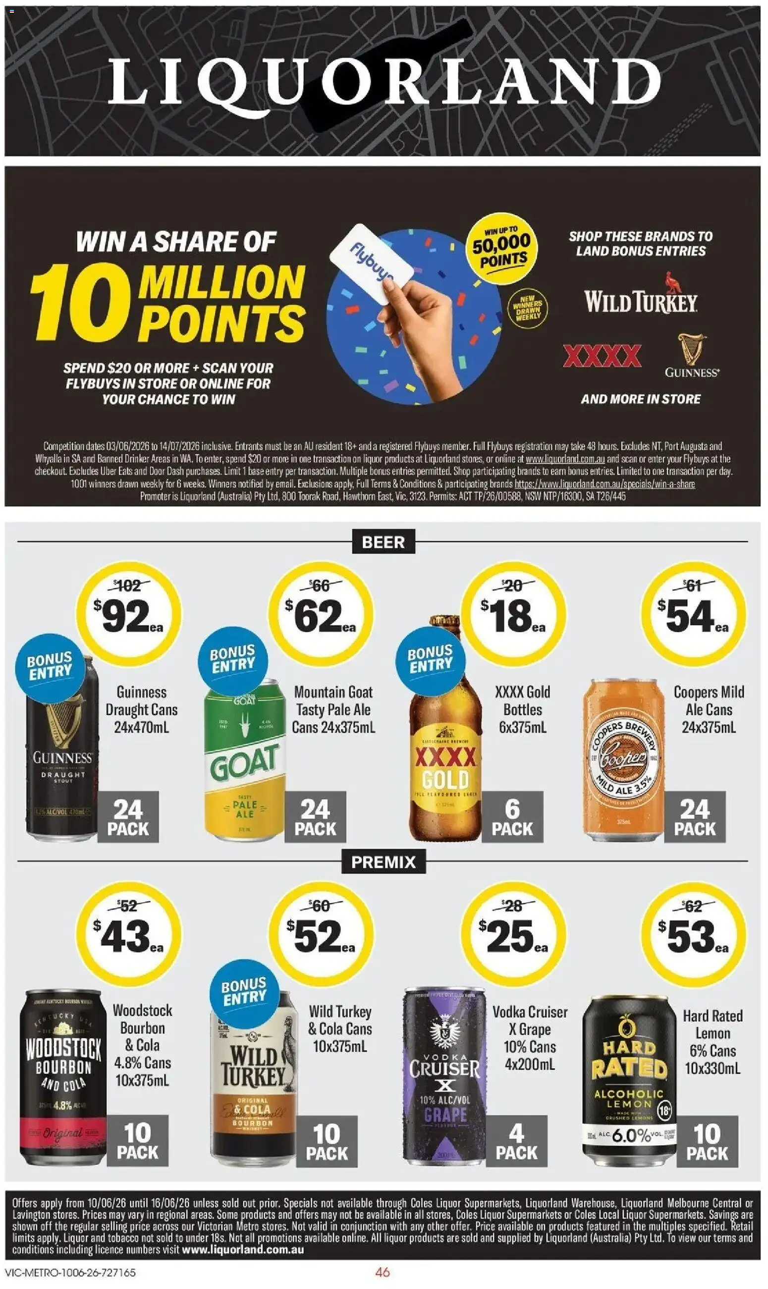 Coles catalogue - valid from 10.06.2026 | Page: 46 | Products: Door, Beer, Vodka, Turkey