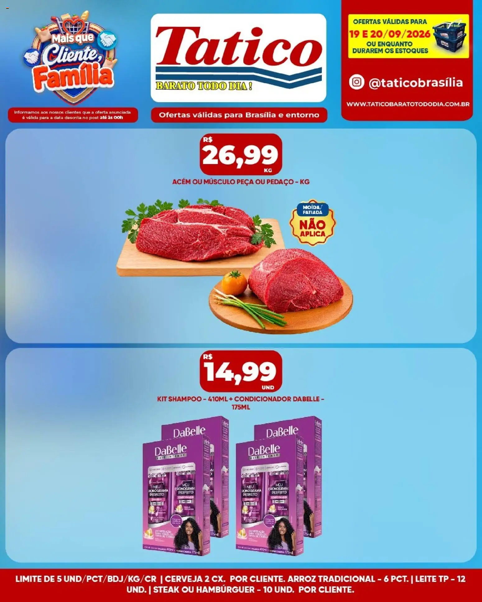 Tatico Folheto - válido de 19/09/2026 | Página: 11 | Produtos: Shampoo, Acém, Cerveja, Arroz