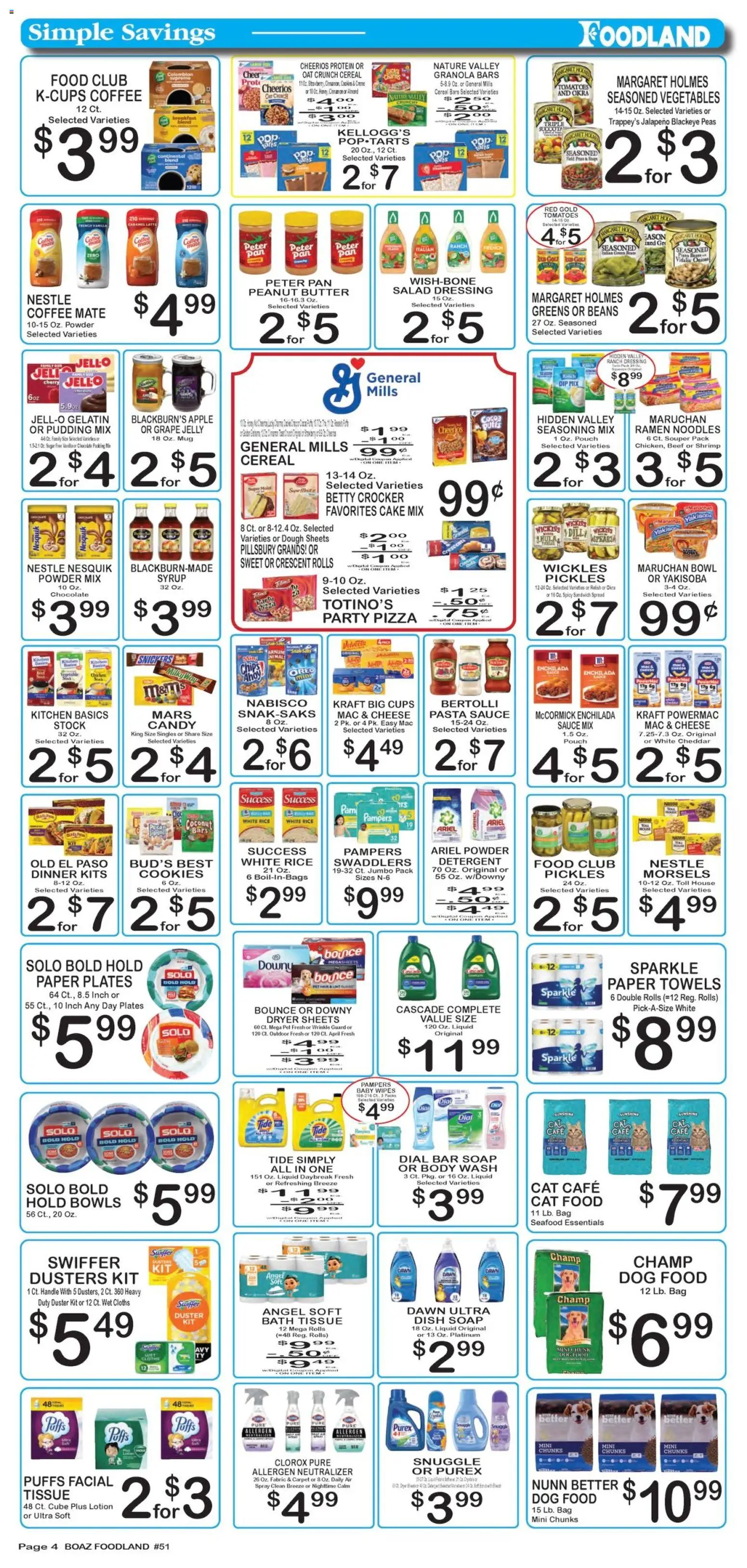 Foodland Weekly Ad - valid from 09/15/2026 | Page: 4 | Products: Cat Food, Powder, Body Wash, Bag