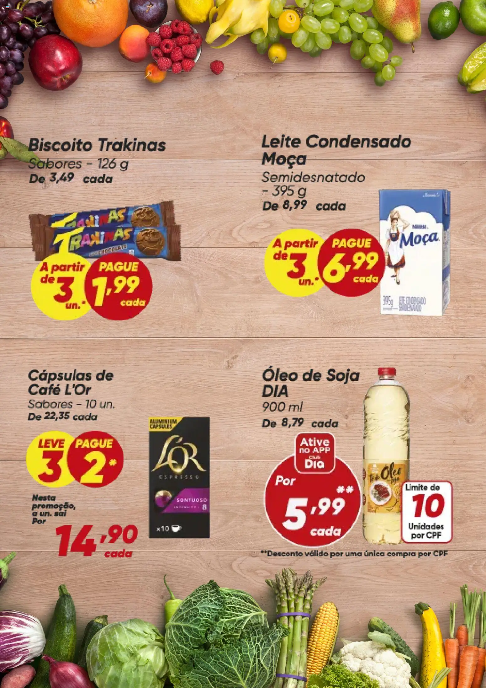 Dia Folheto - válido de 28.05.2026 | Página: 3 | Produtos: Leite, Óleo, Café, Soja