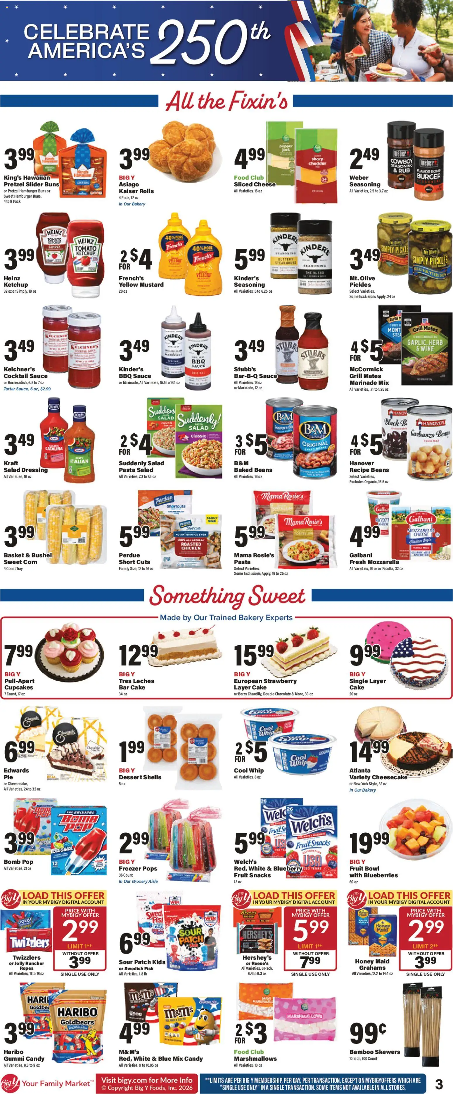 Big Y Weekly Ad - valid from 06/25/2026 | Page: 3 | Products: Corn, Cheese, Fish, Blueberries
