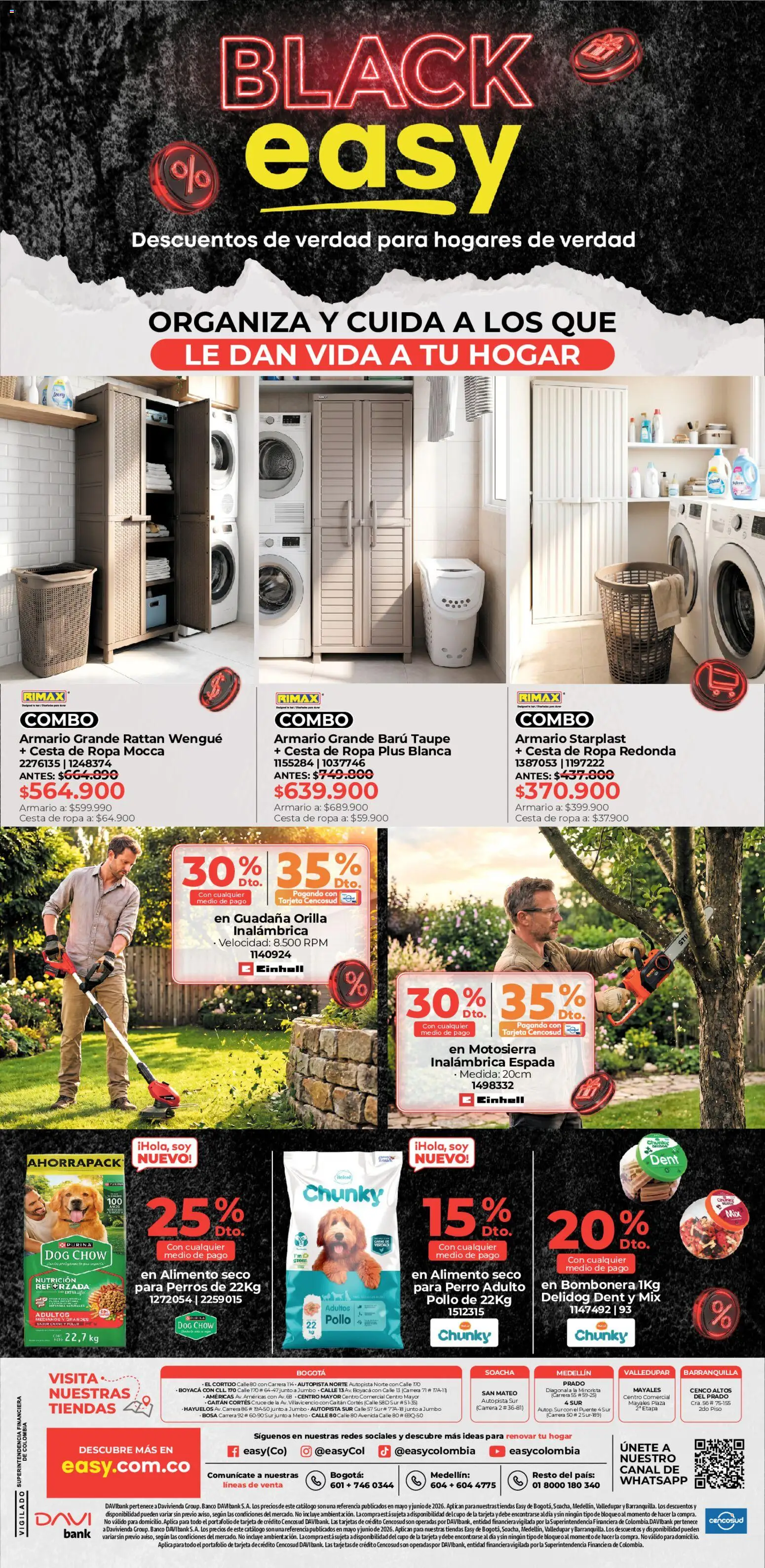 Easy revista - valida desde el 25.05.2026 | Página: 8 | Productos: Banco, Cesta, Motosierra, Ropa