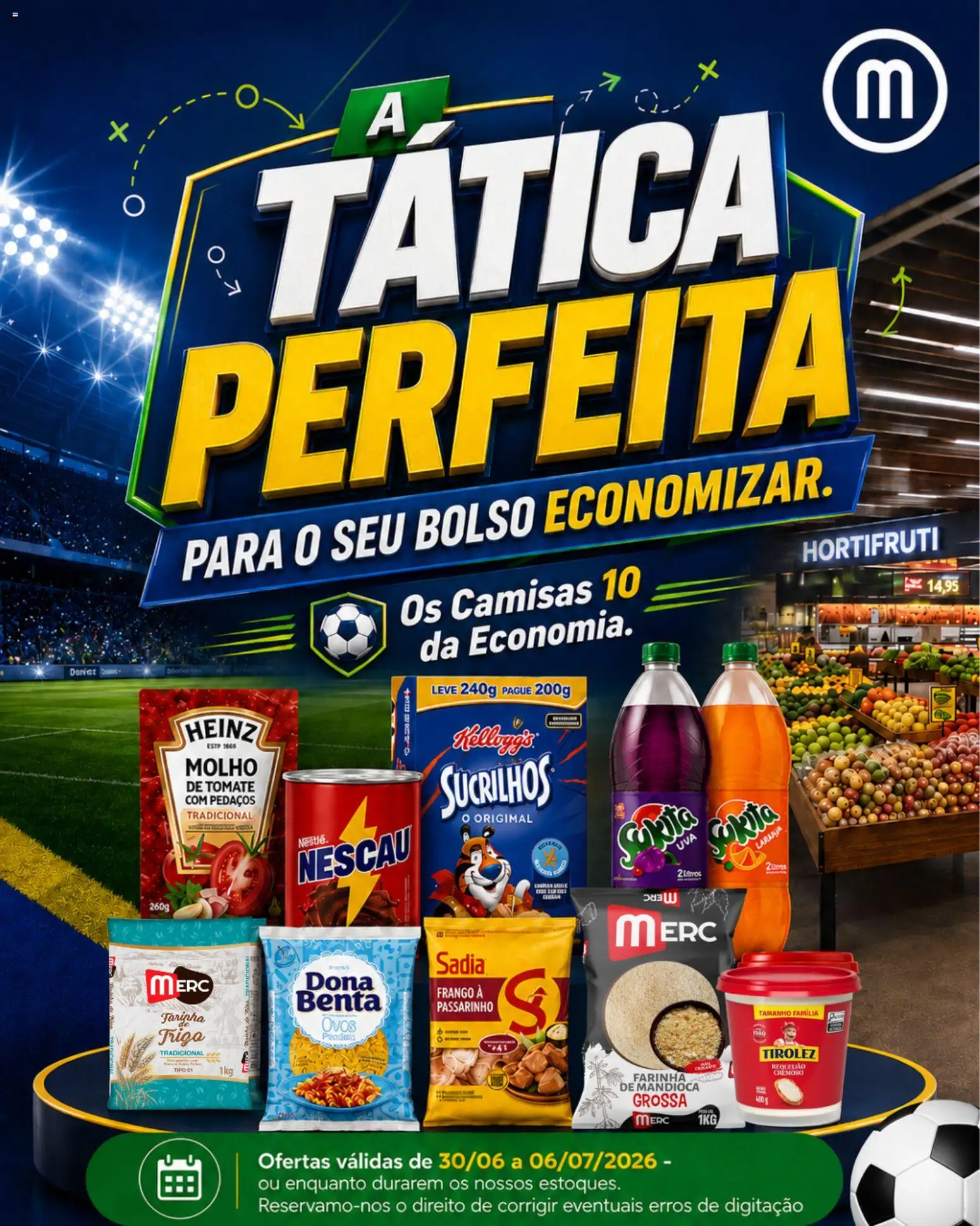 Mercadão Atacadista Folheto - válido de 30/06/2026 | Página: 1 | Produtos: Mandioca, Nescau, Sucrilhos, Frango