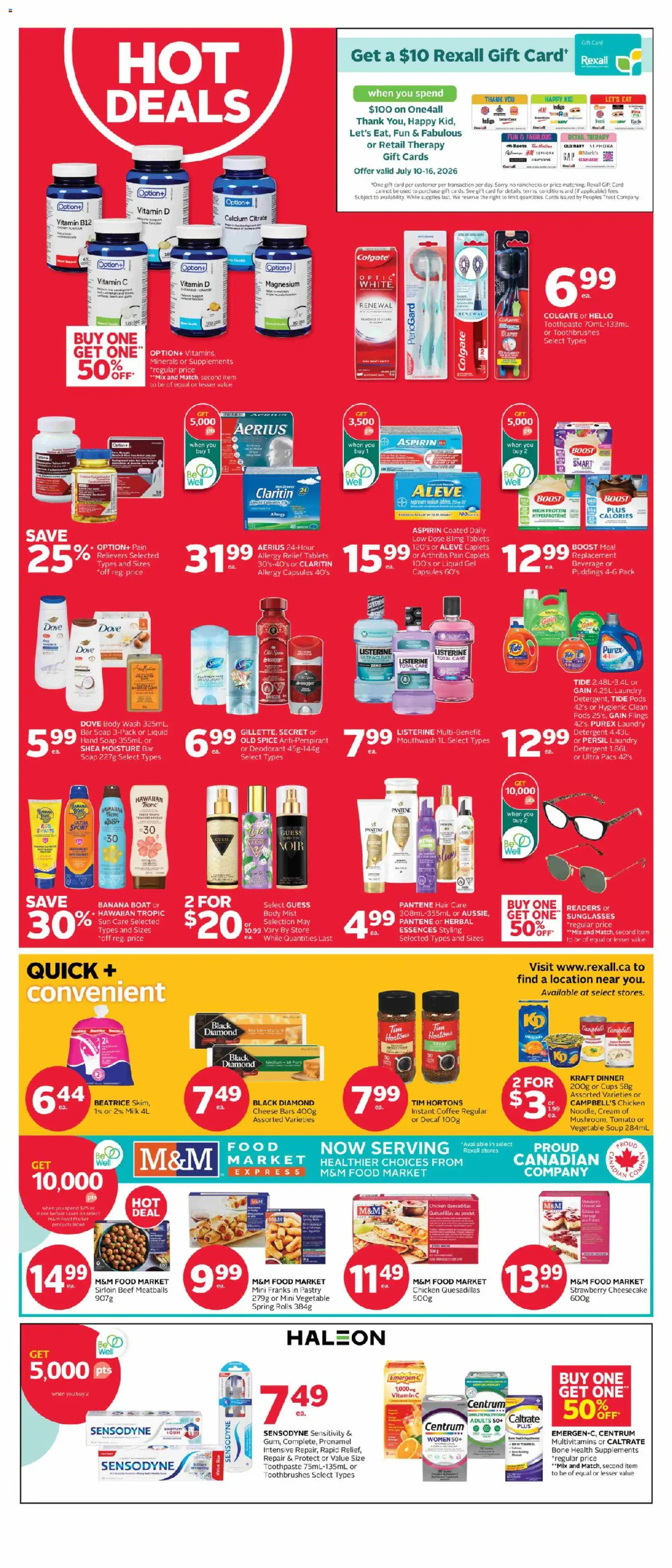 Rexall flyer valid from Jul 10, 2026 | Page: 4 | Products: Soap, Deodorant, Antiperspirant, Cheese