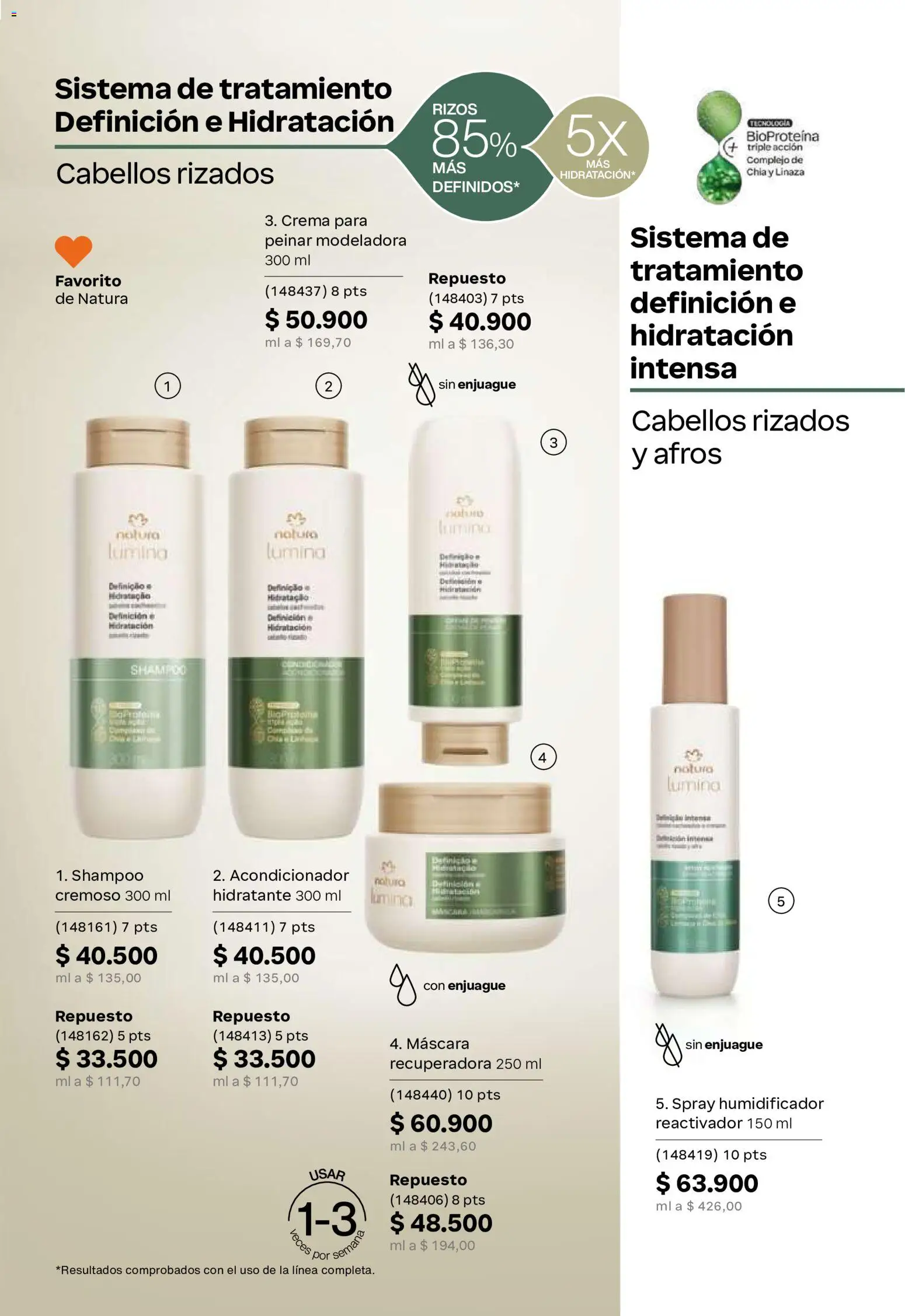 Natura revista - valida desde el 02/09/2026 | Página: 156 | Productos: Crema, Humidificador, Shampoo, Máscara
