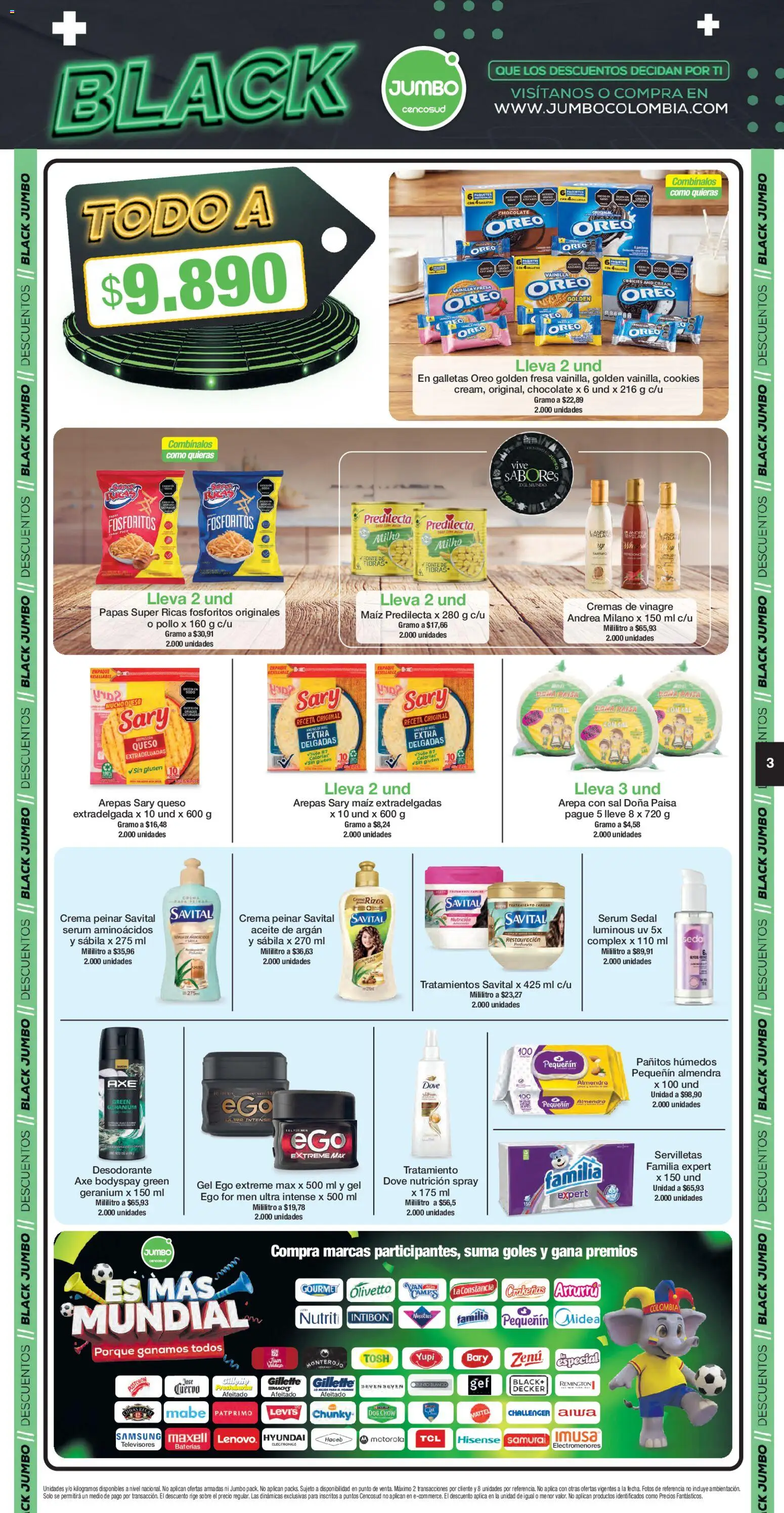 Jumbo revista - valida desde el 21.05.2026 | Página: 3 | Productos: Galletas, Arepa, Vinagre, Queso