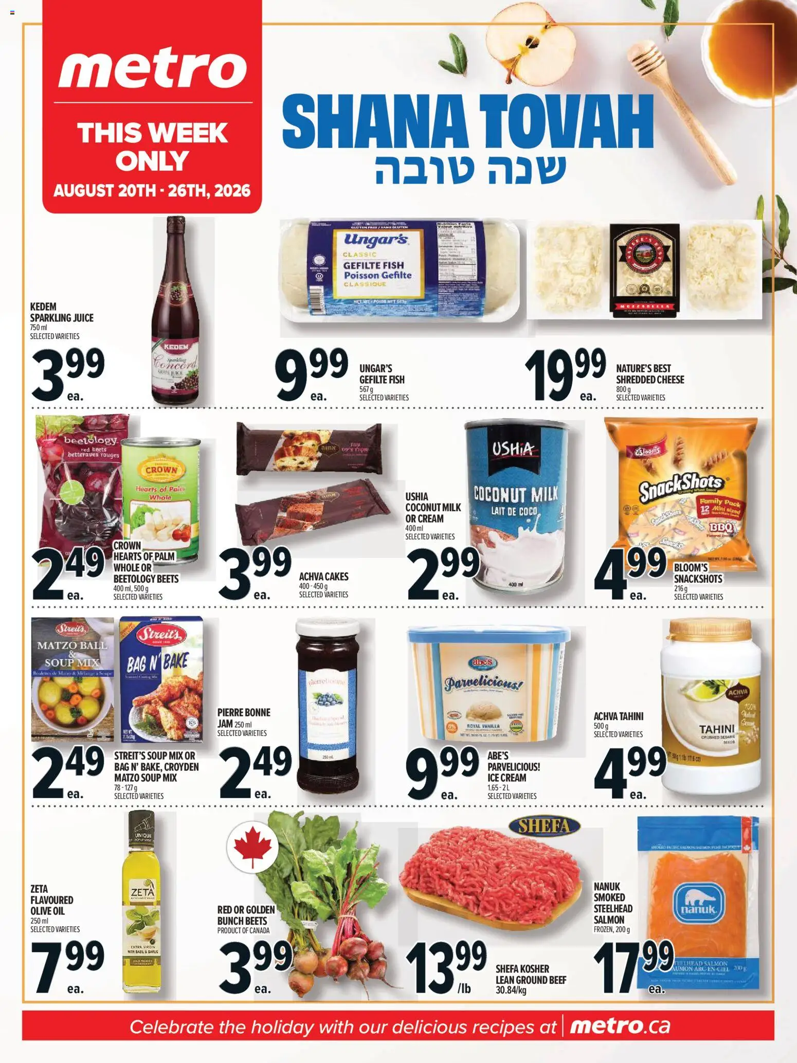Metro flyer valid from Aug 20, 2026 | Page: 1 | Products: Coconut milk, Cream, Oil, Juice