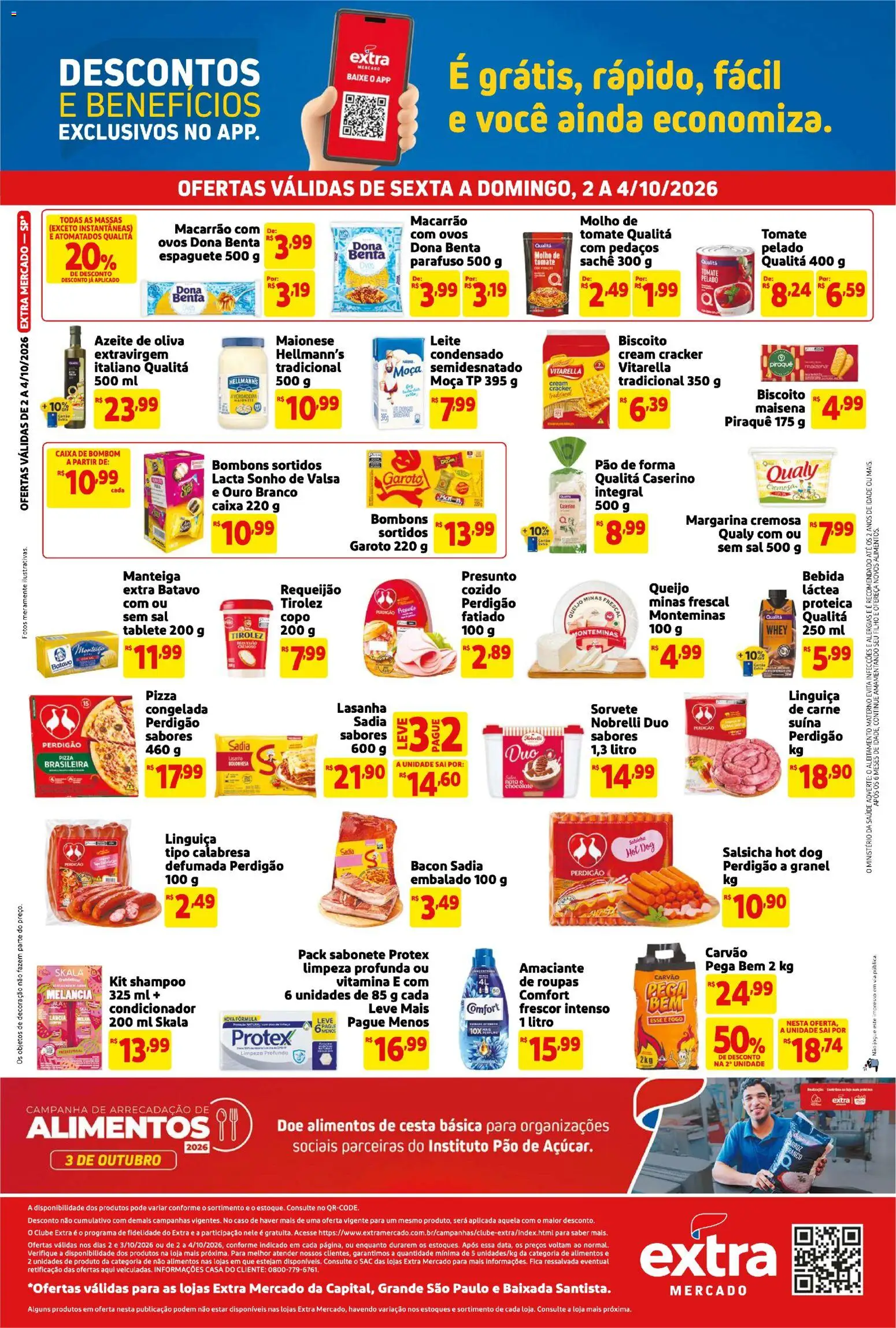 Extra Folheto - válido de 02/10/2026 | Página: 2 | Produtos: Tomate, Sonho, Alimentos, Lasanha
