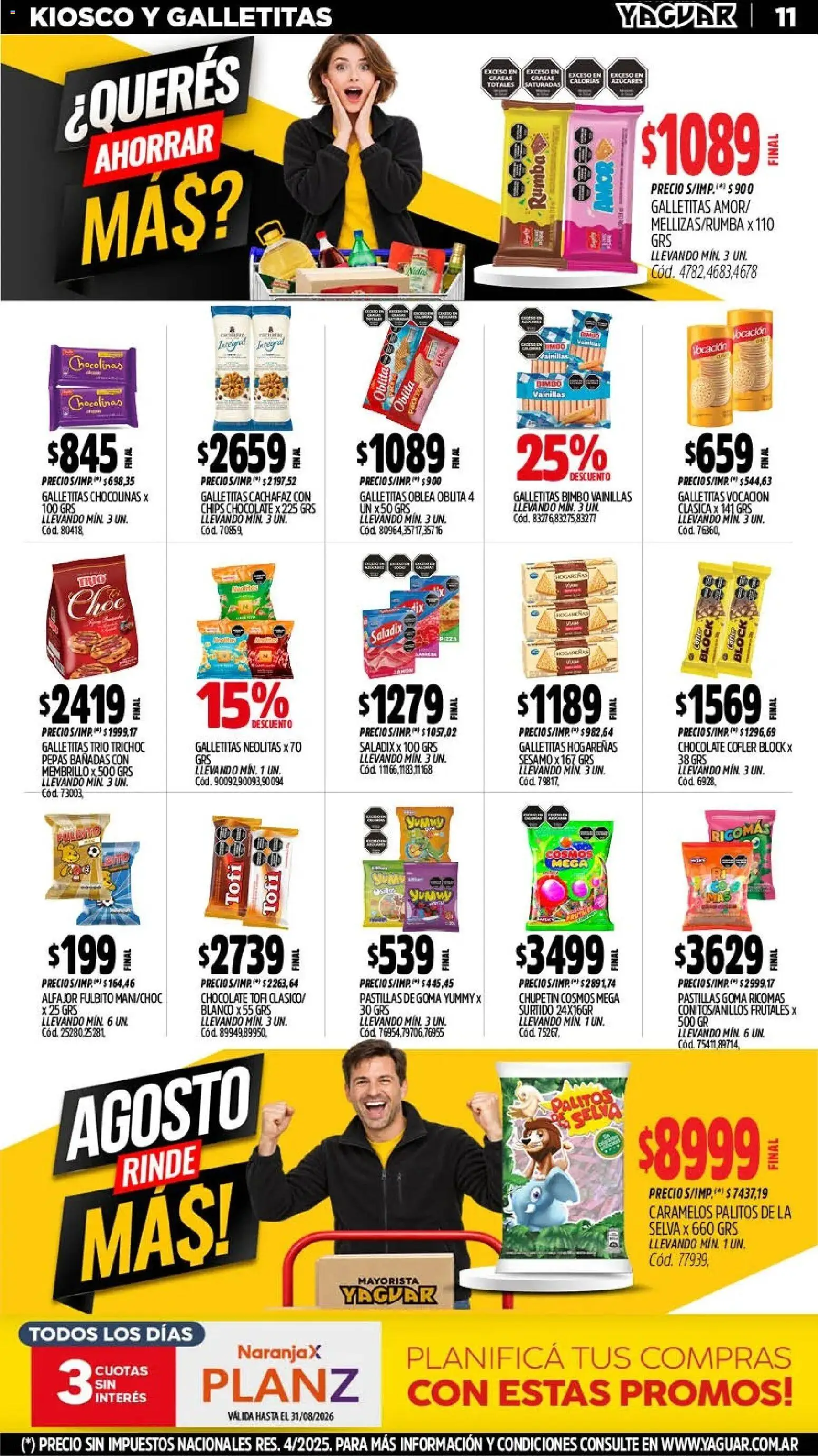 Yaguar - Oferta Semanal General Roca │ válido desde el 17/07/2026 | Página: 13 | Productos: Galletitas, Sésamo, Chocolate, Alfajor