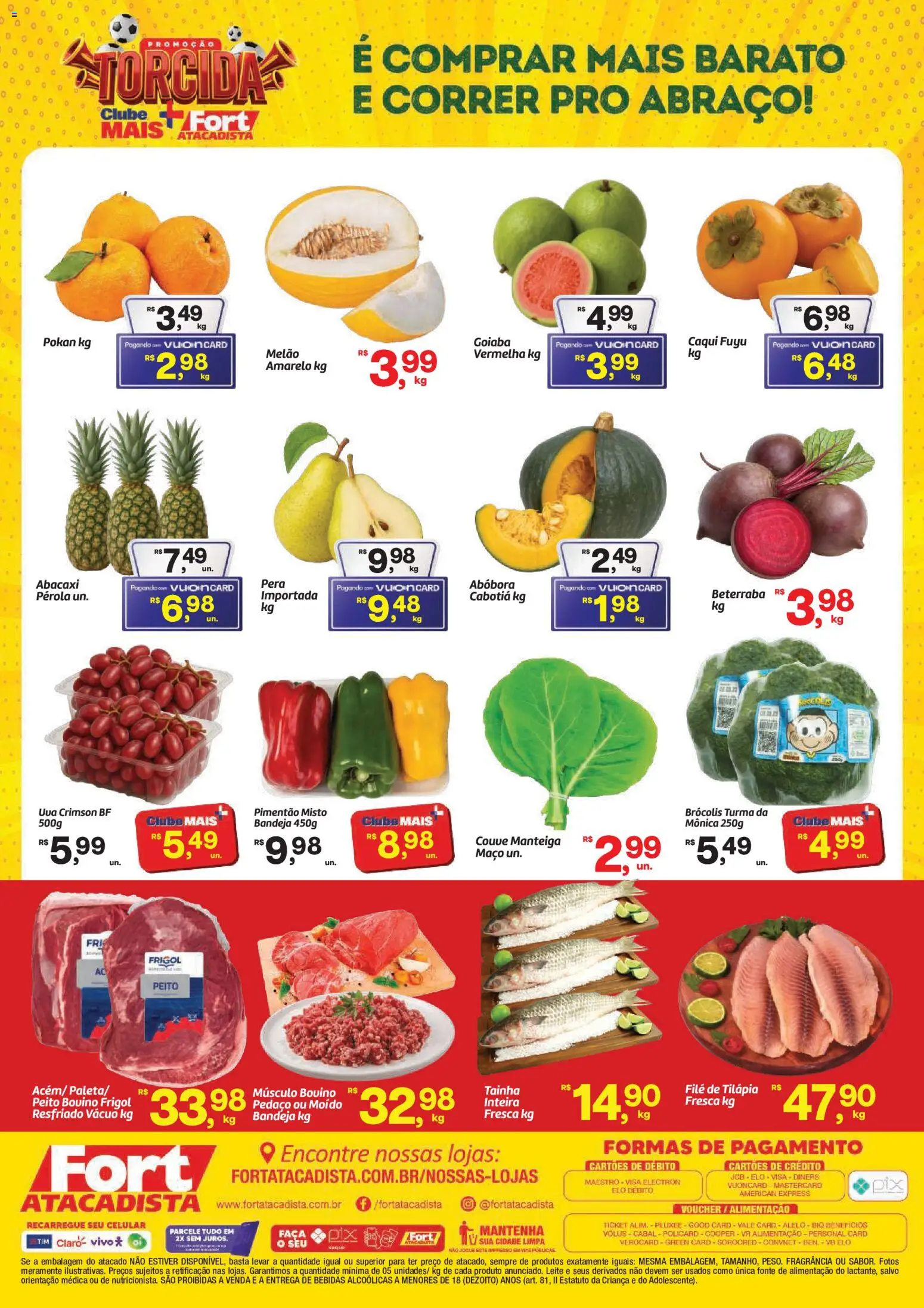Fort Atacadista Folheto - válido de 23/06/2026 | Página: 2 | Produtos: Goiaba, Pimentão, Abacaxi, Filé de tilápia