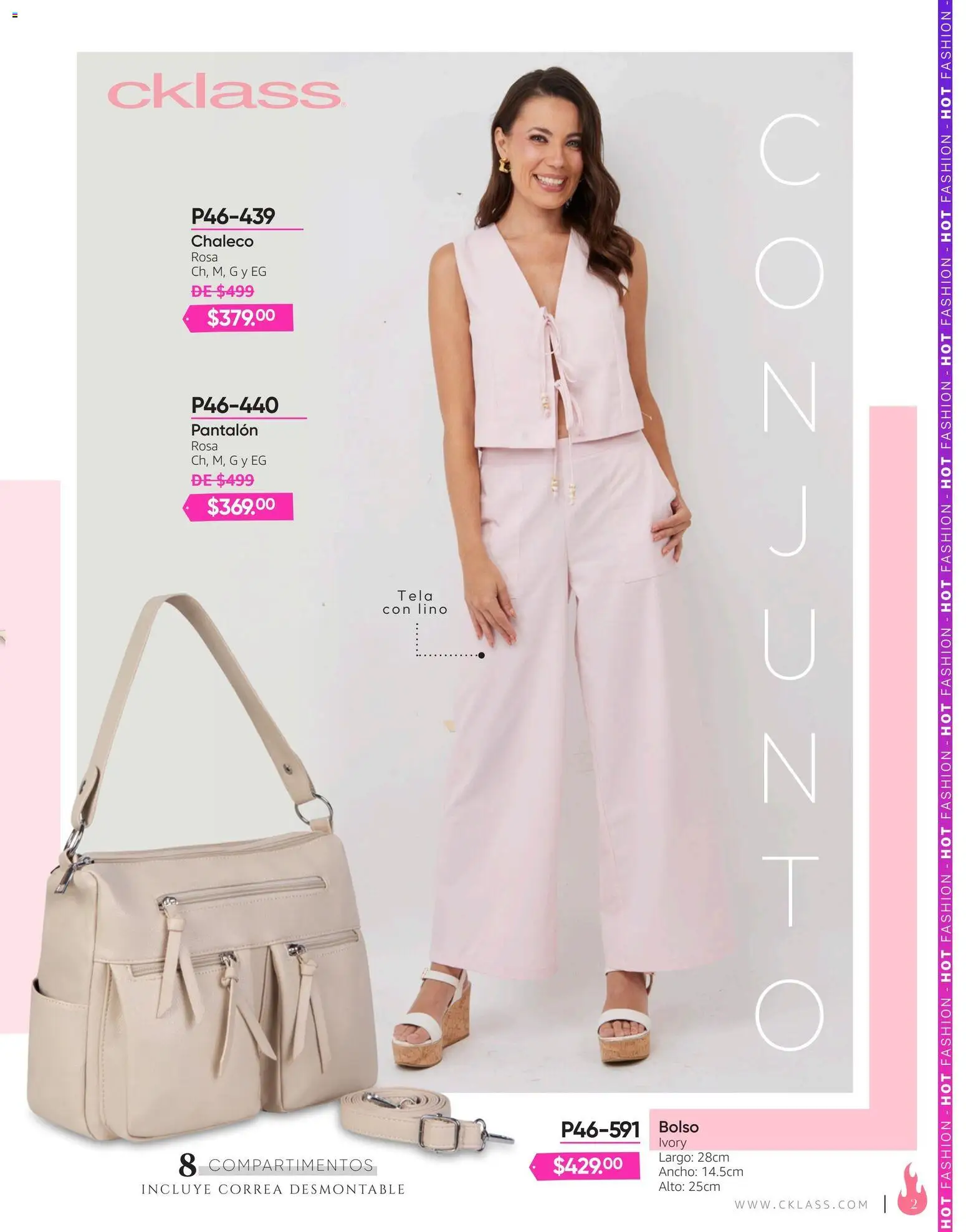 Nuevas ofertas de Cklass válidas en toda la República Mexicana desde el 03/08/2026. ¡Encuentra las mejores ofertas en Cklass catálogo Hot Fashion Ropa! | Página: 3 | Productos: Chaleco, Bolso