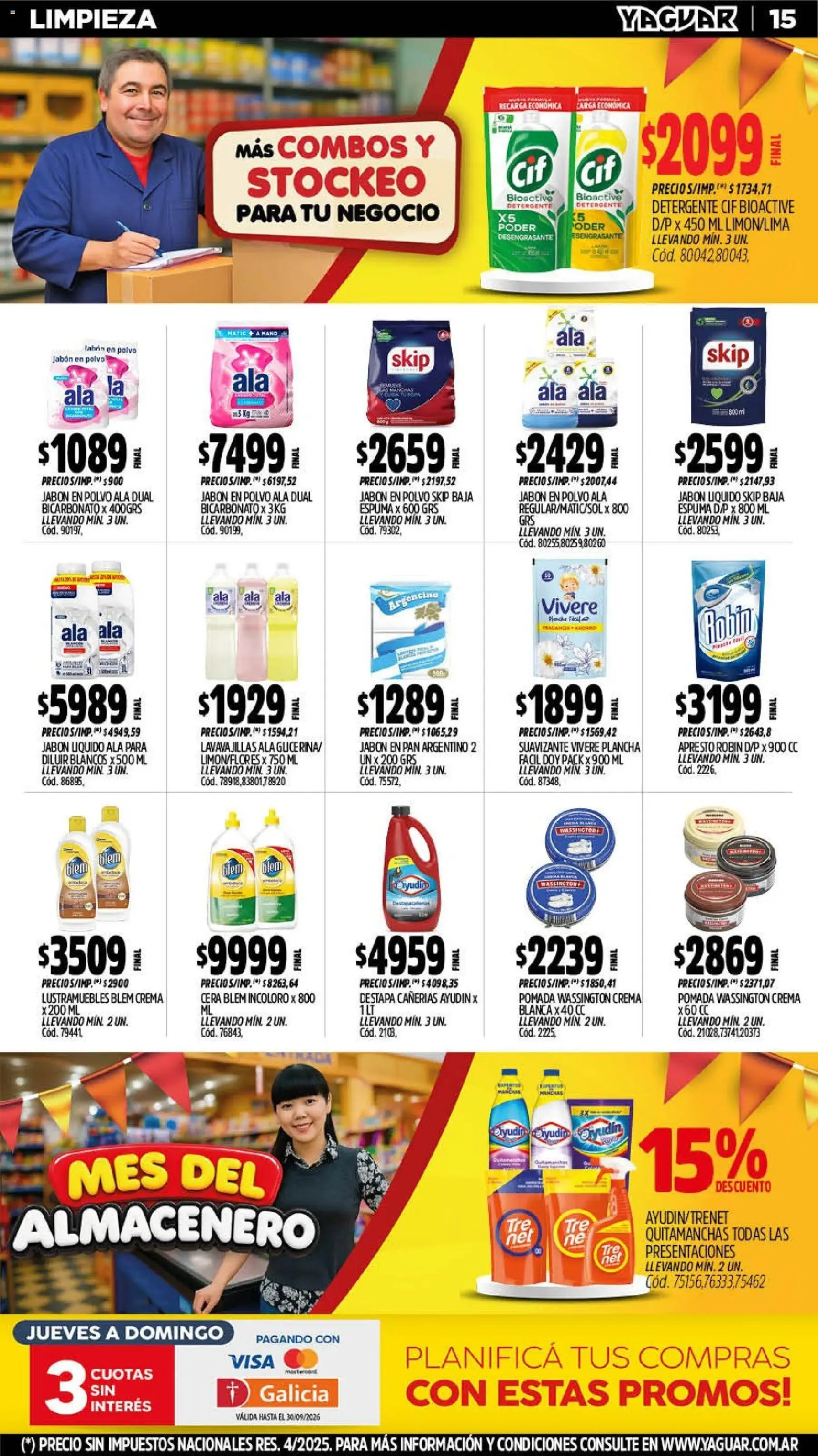 Yaguar - Oferta Semanal Chaco │ válido desde el 07/09/2026 | Página: 15 | Productos: Lustramuebles, Lavavajillas, Jabón, Detergente