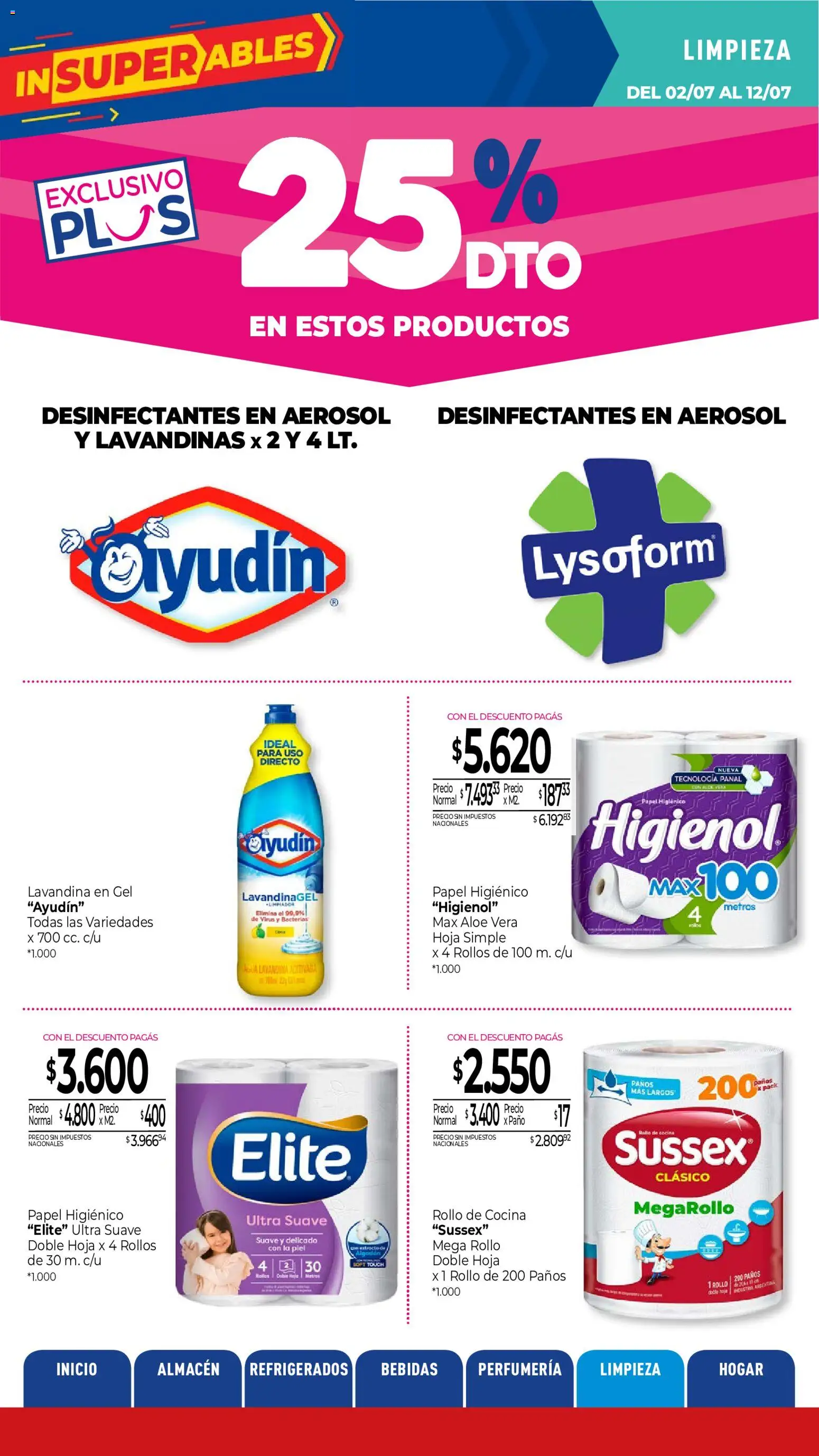 La Anonima catálogo │ válido desde el 02/07/2026 | Página: 38 | Productos: Papel higiénico, Lavandina, Cocina, Agua