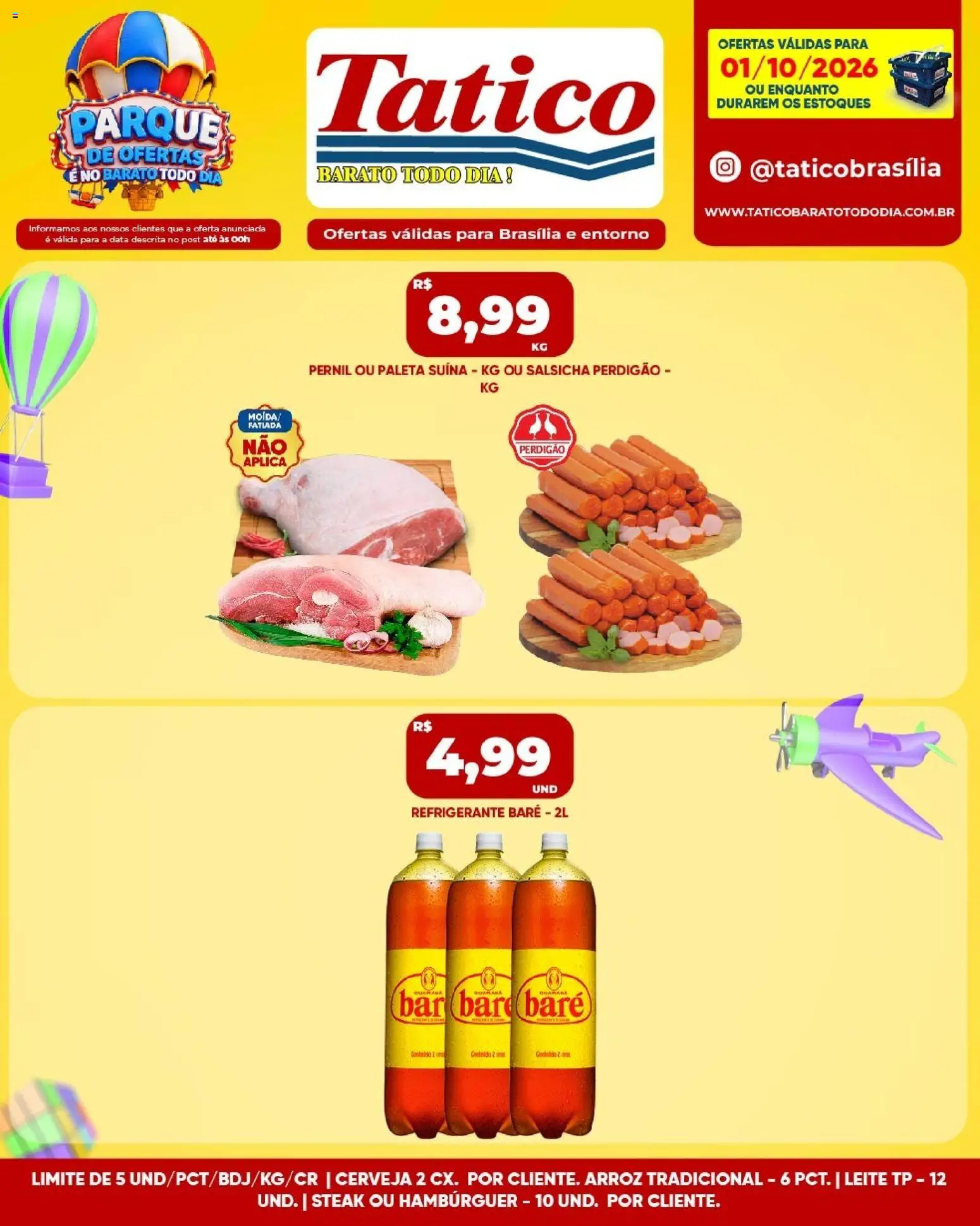 Tatico Folheto - válido de 01/10/2026 | Página: 6 | Produtos: Steak, Salsicha, Leite, Arroz
