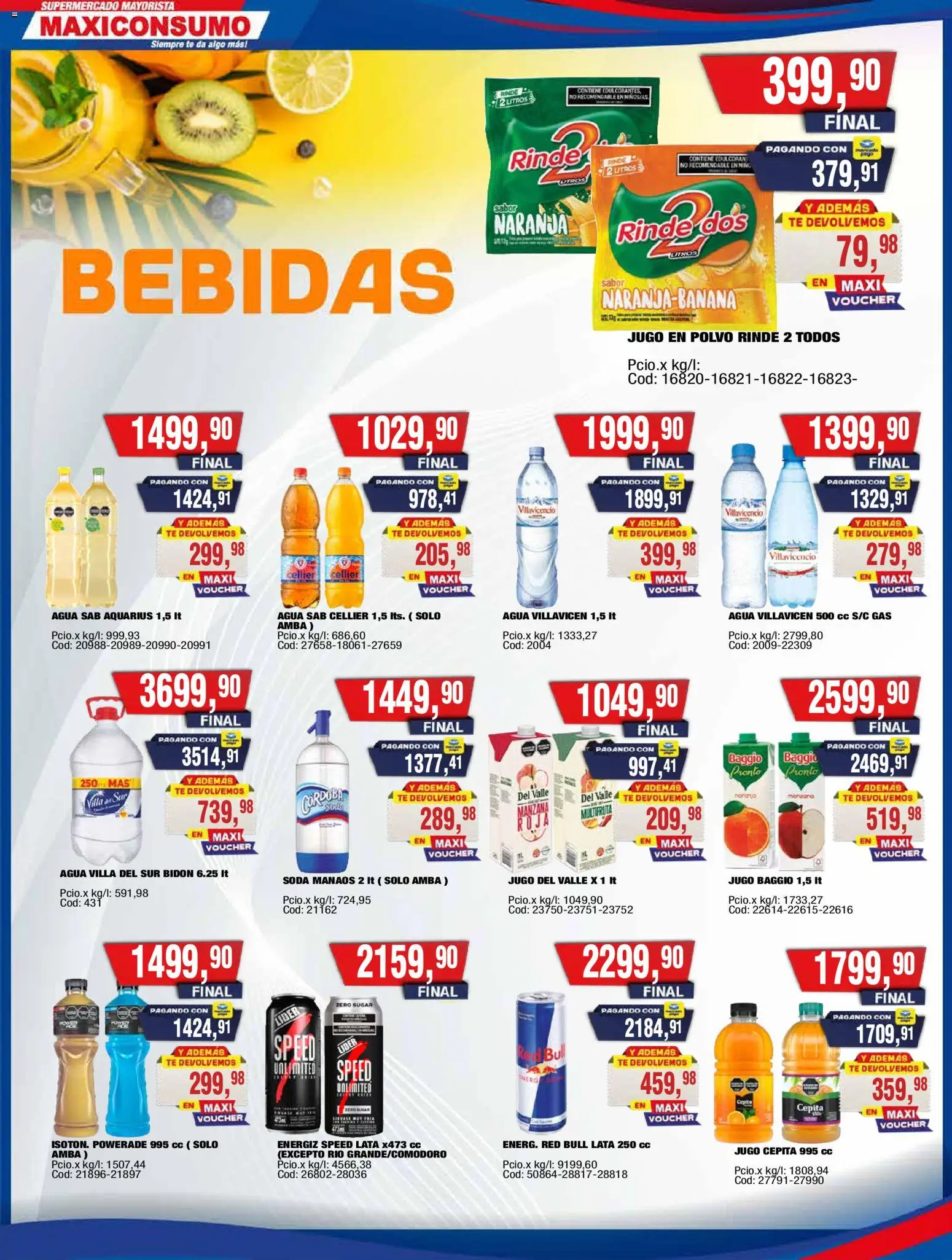 Maxiconsumo - Ofertas Zona 2 │ válido desde el 07/09/2026 | Página: 18 | Productos: Bidón, Bebidas, Polvo, Soda