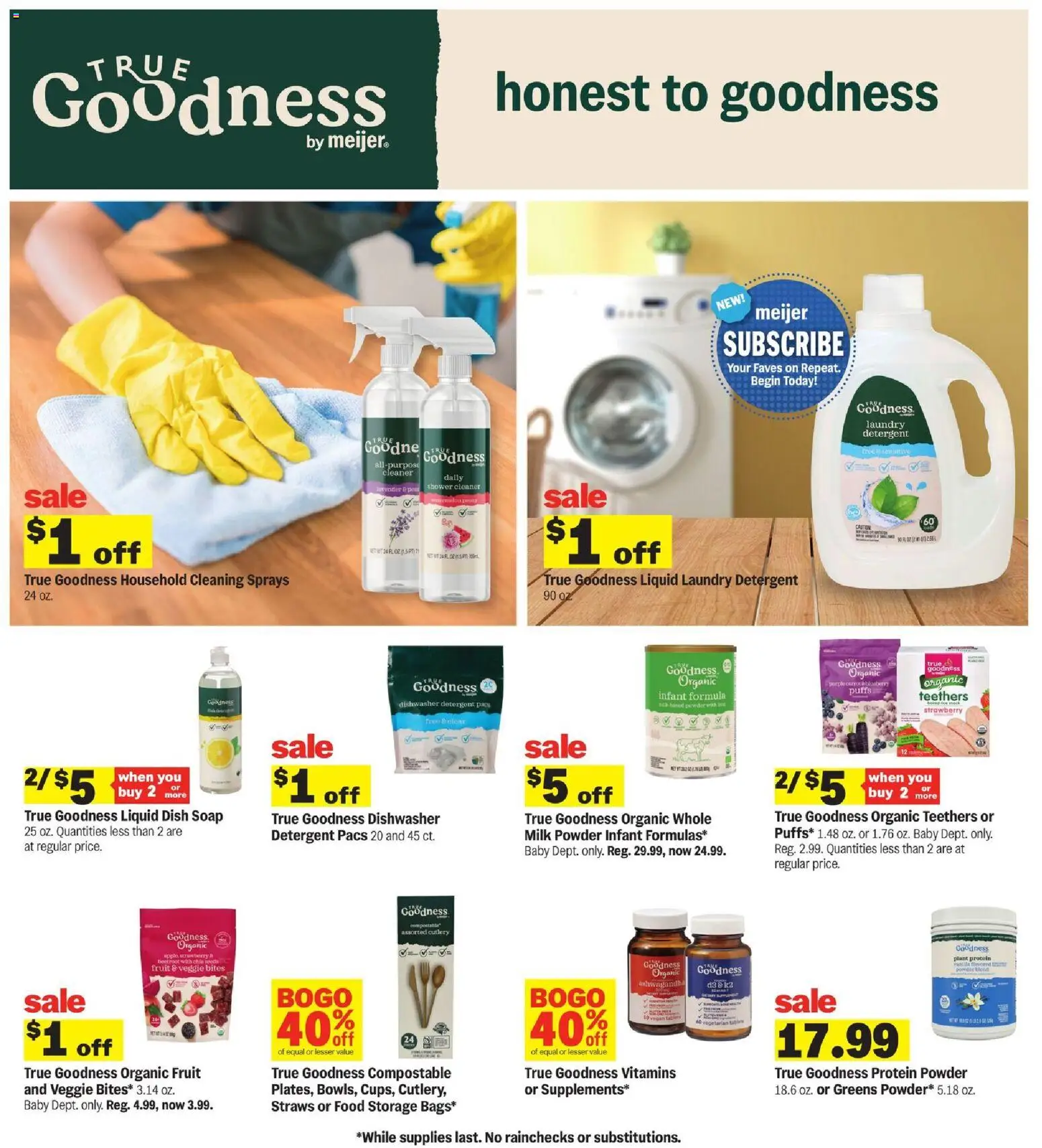 Meijer Weekly Ad - MI - valid from 09/23/2026 | Page: 19 | Products: Protein Powder, Organic fruit, Protein, Detergent
