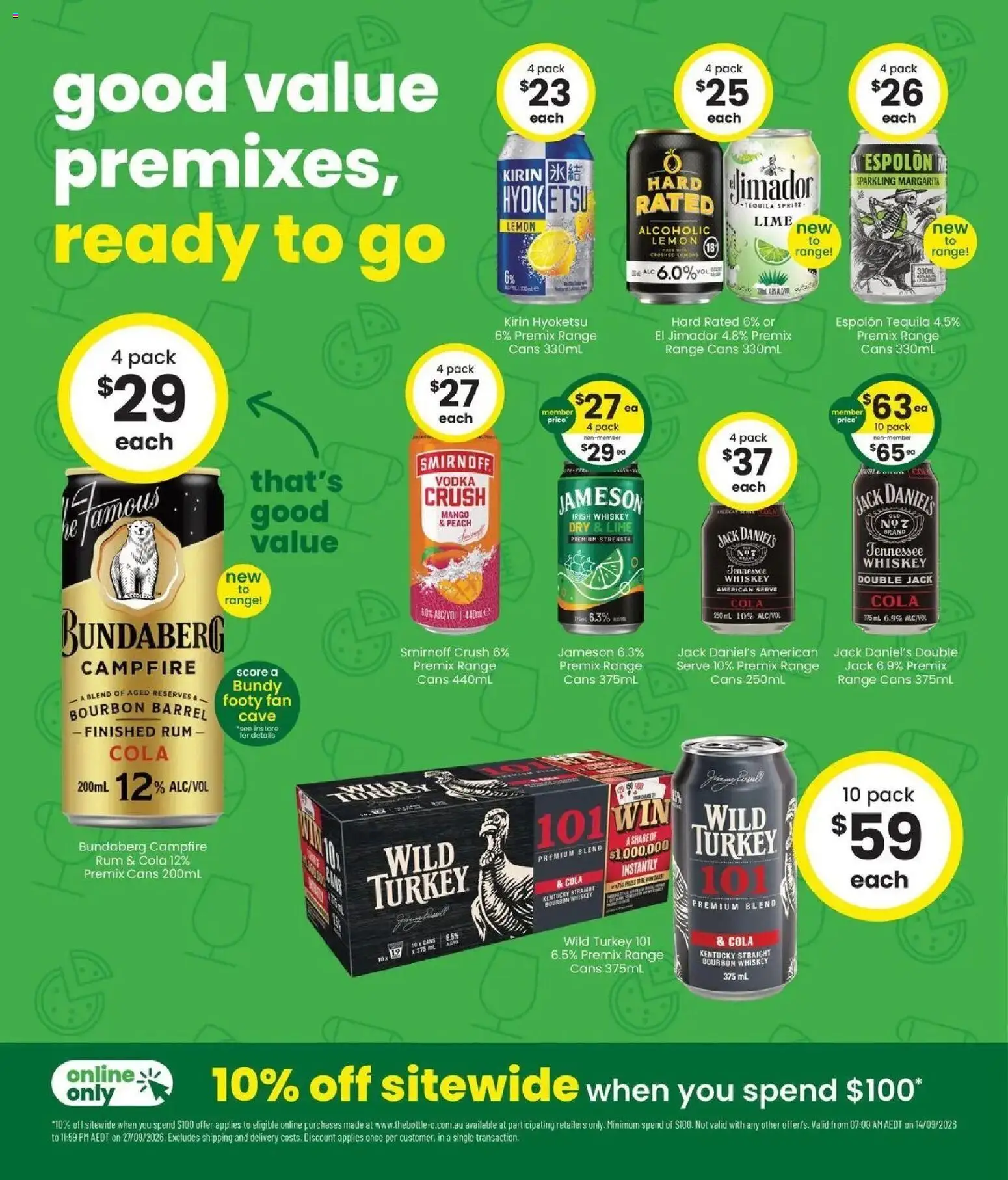 The Bottle-O - Good value booze for good value fans 14/09 - 14/09/2026 > weekly / monthly specials | Page: 4 | Products: Vodka, Lemon, Lime, Jameson