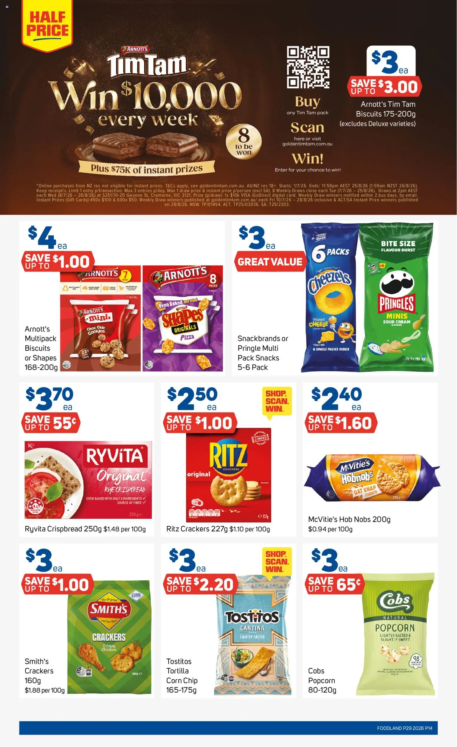 Foodland catalogue - valid from 15/07/2026 | Page: 14 | Products: Corn, Crackers, Sour cream, Cream