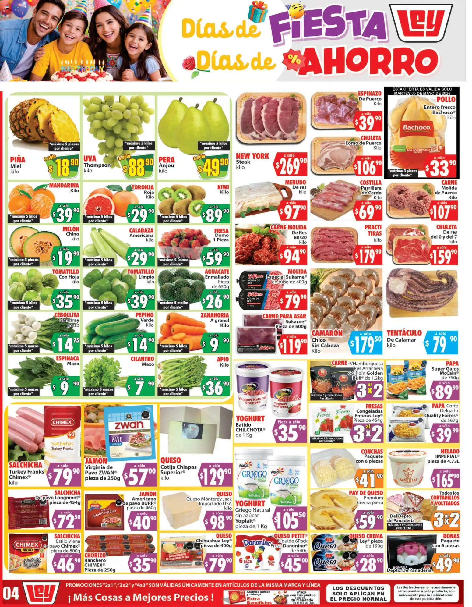 Nuevas ofertas de Casa Ley válidas en toda la República Mexicana desde el 05.05.2026. ¡Encuentra las mejores ofertas en Casa Ley folleto Autoservicio La Paz, BCS! | Página: 1 | Productos: Melón, Chorizo, Piña, Zanahoria