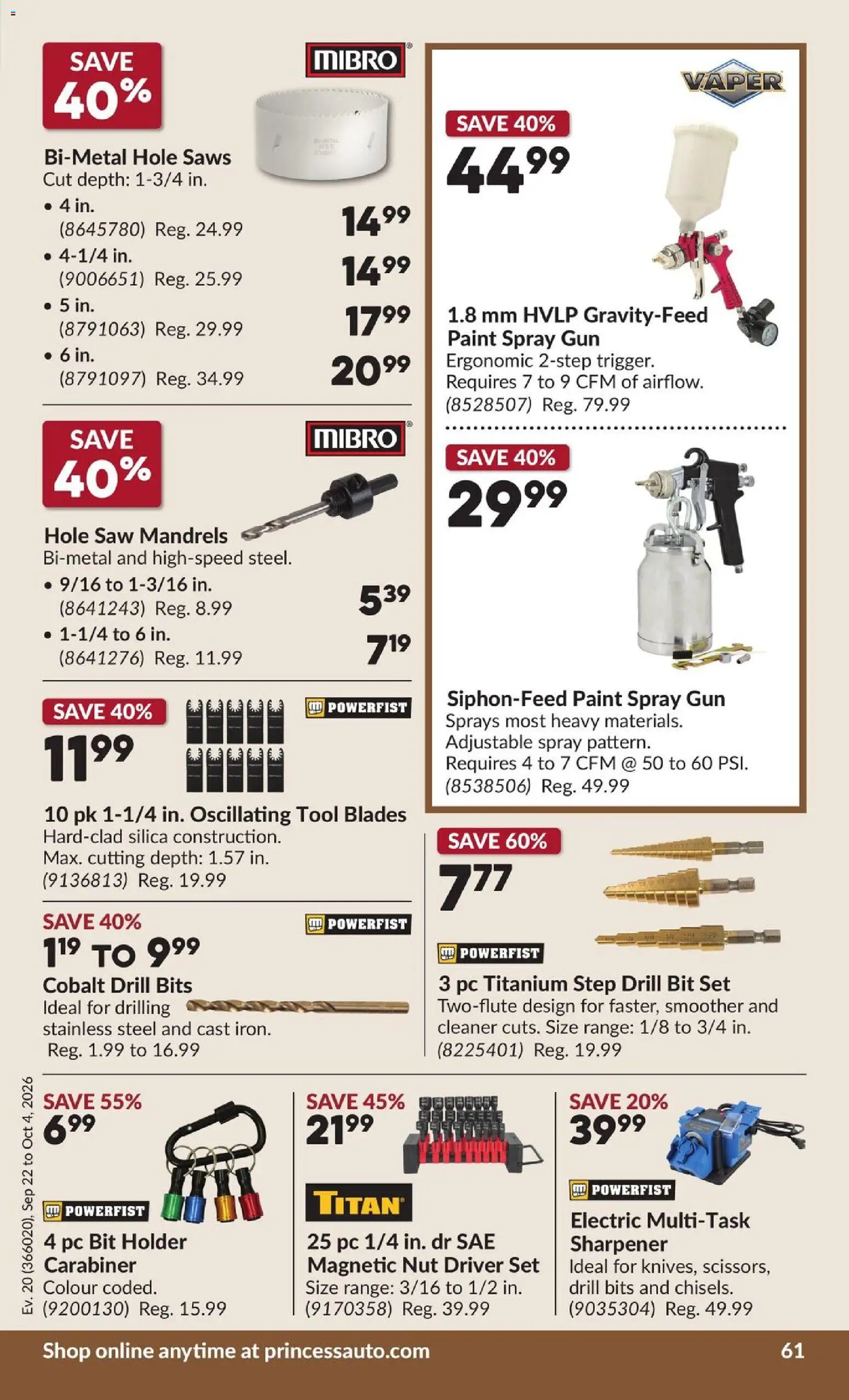 Princess Auto flyer valid from Sep 22, 2026 | Page: 66