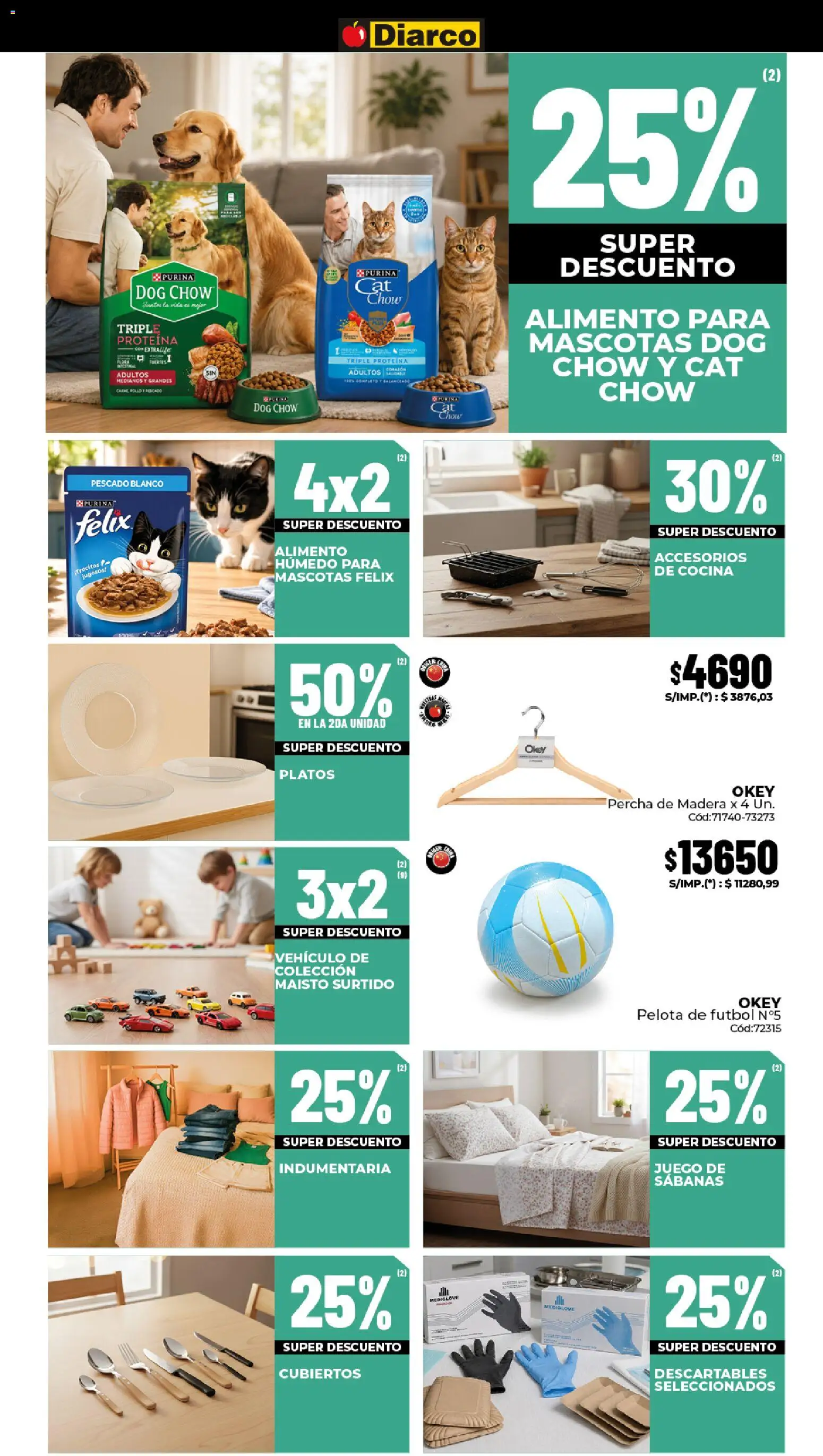 Diarco ofertas │ válido desde el 29/06/2026 | Página: 18 | Productos: Cocina, Sabanas, Percha, Pelota
