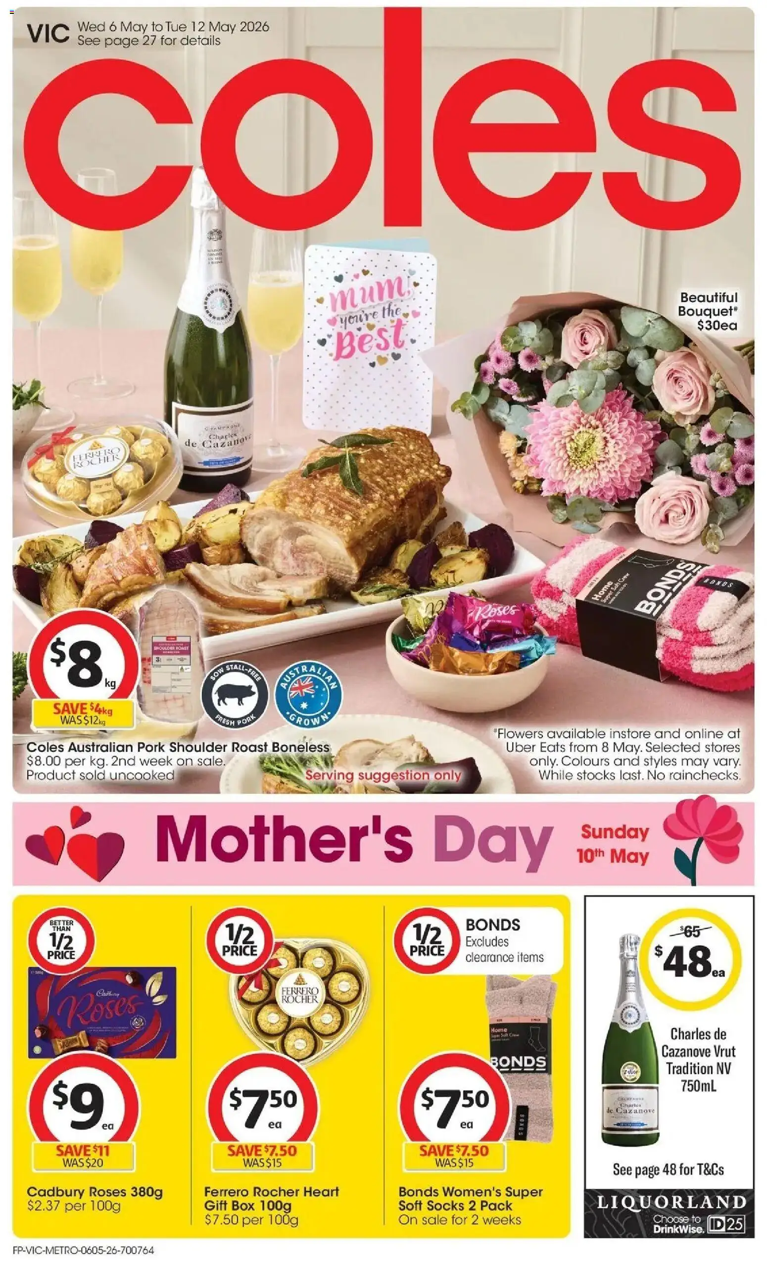 Coles catalogue - valid from 05.05.2026 | Page: 1 | Products: Box, Pork, Socks