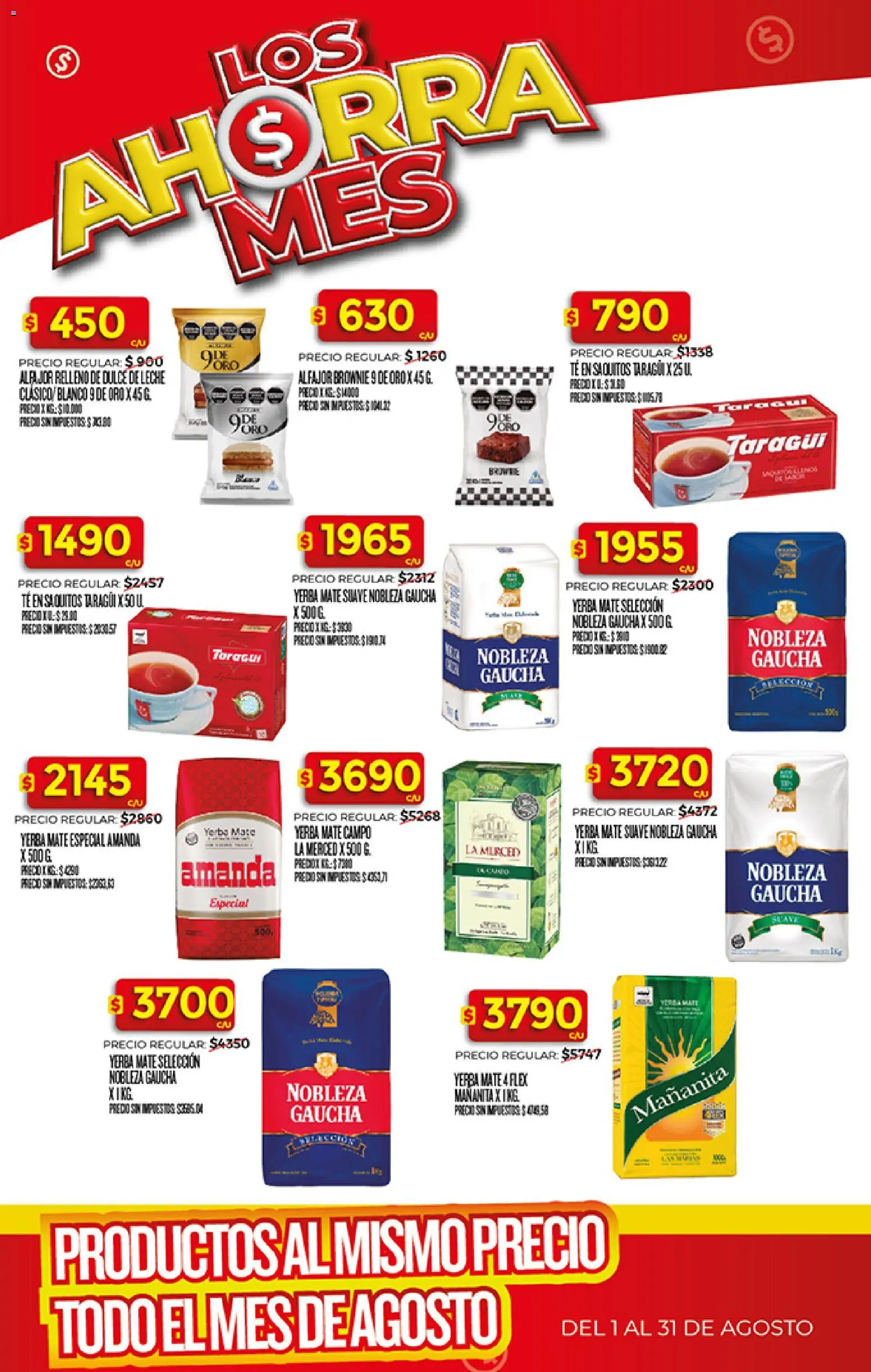Supermercado DIA Ahorra Mes - Agosto │ válido desde el 03/08/2026 | Página: 7 | Productos: Yerba, Dulce de leche, Leche, Té