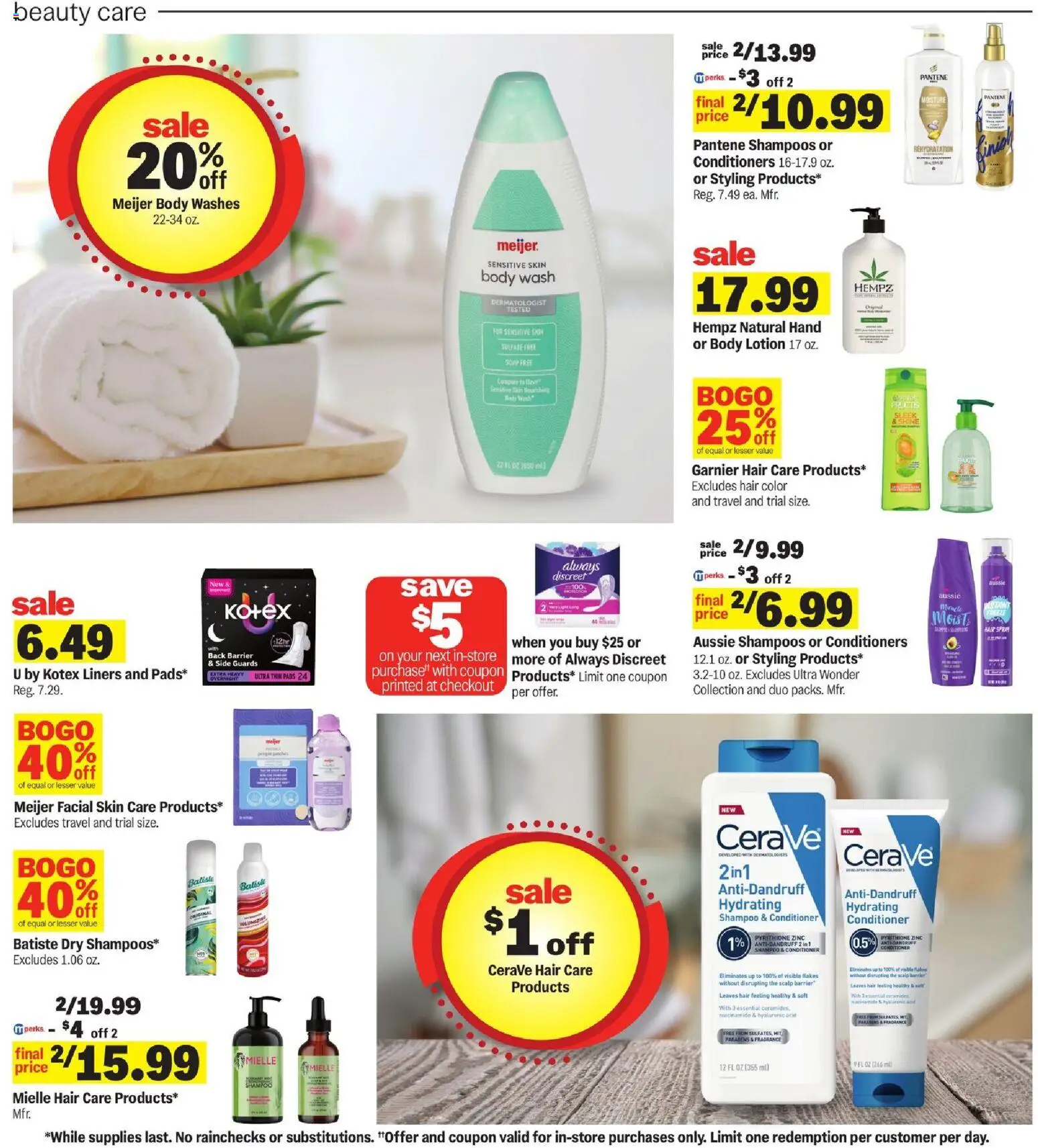 Meijer Weekly Ad - valid from 09/30/2026 | Page: 25 | Products: Zinc, Hair color, Pads, Flakes