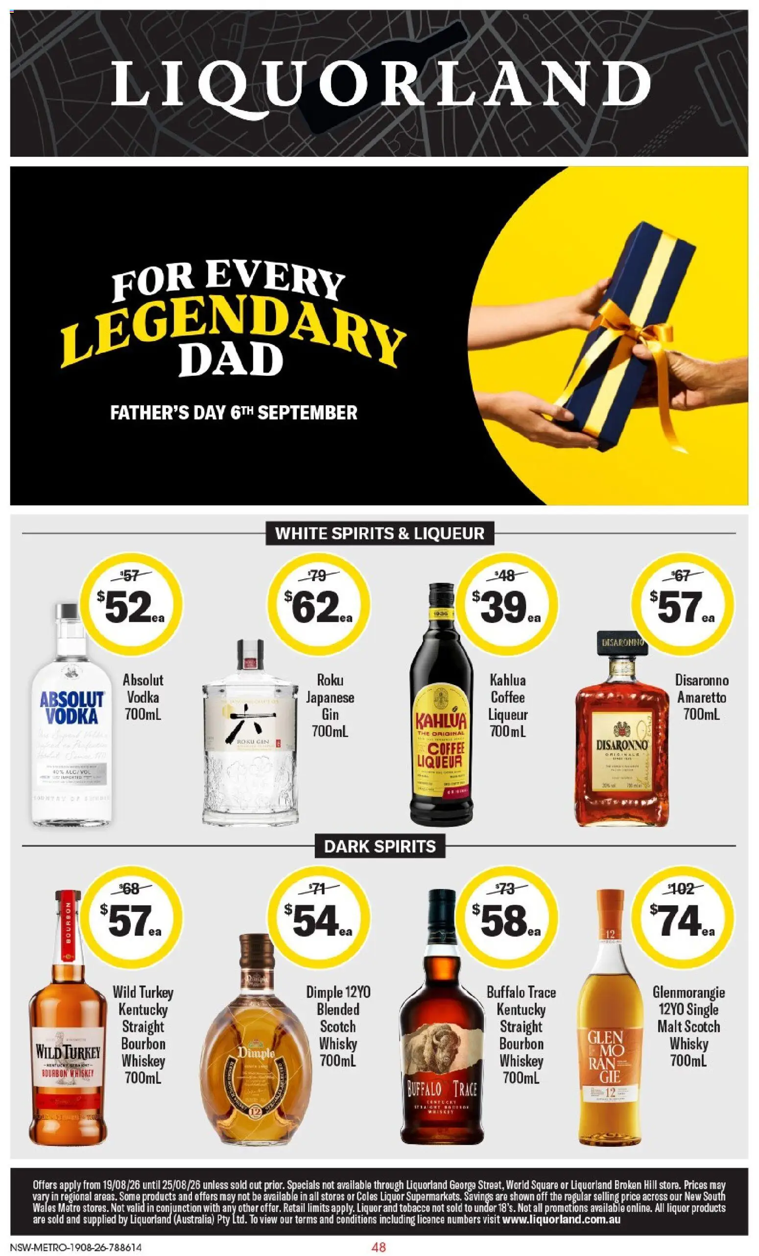 Liquorland catalogue - valid from 19/08/2026 | Page: 1 | Products: Amaretto, Bourbon, Vodka, Scotch