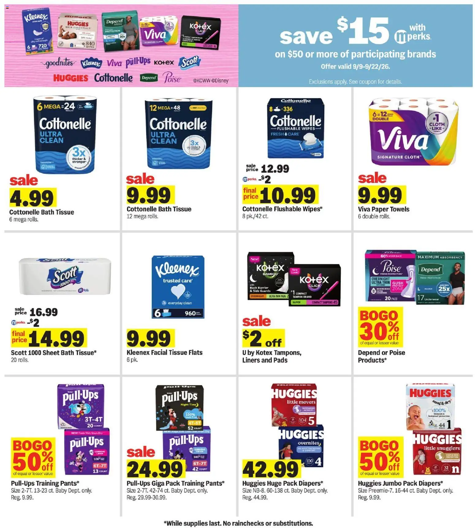 Meijer Weekly Ad - valid from 09/09/2026 | Page: 30 | Products: Bath, Pads, Tampons, Underwear