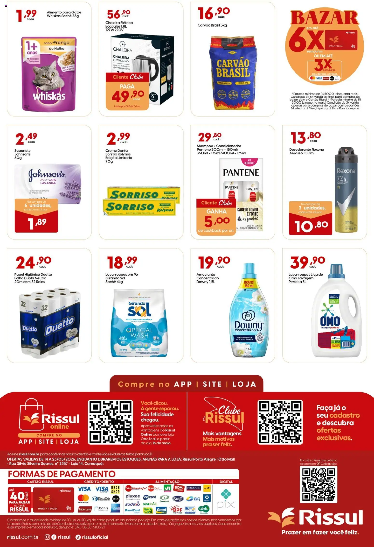 Rissul Folheto - válido de 14.05.2026 | Página: 4 | Produtos: Chaleira elétrica, Condicionador, Papel higiênico, Amaciante