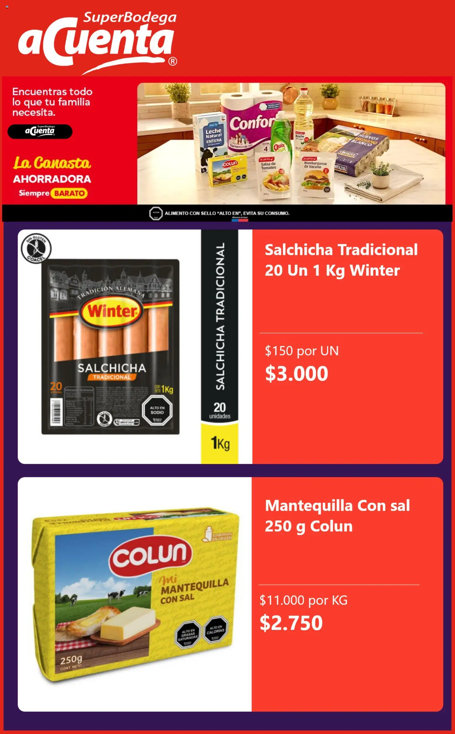 Super Bodega aCuenta Ofertas  │ válido desde el 22.04.2026 | Página: 4 | Productos: Sal, Canasta, Leche, Tomates