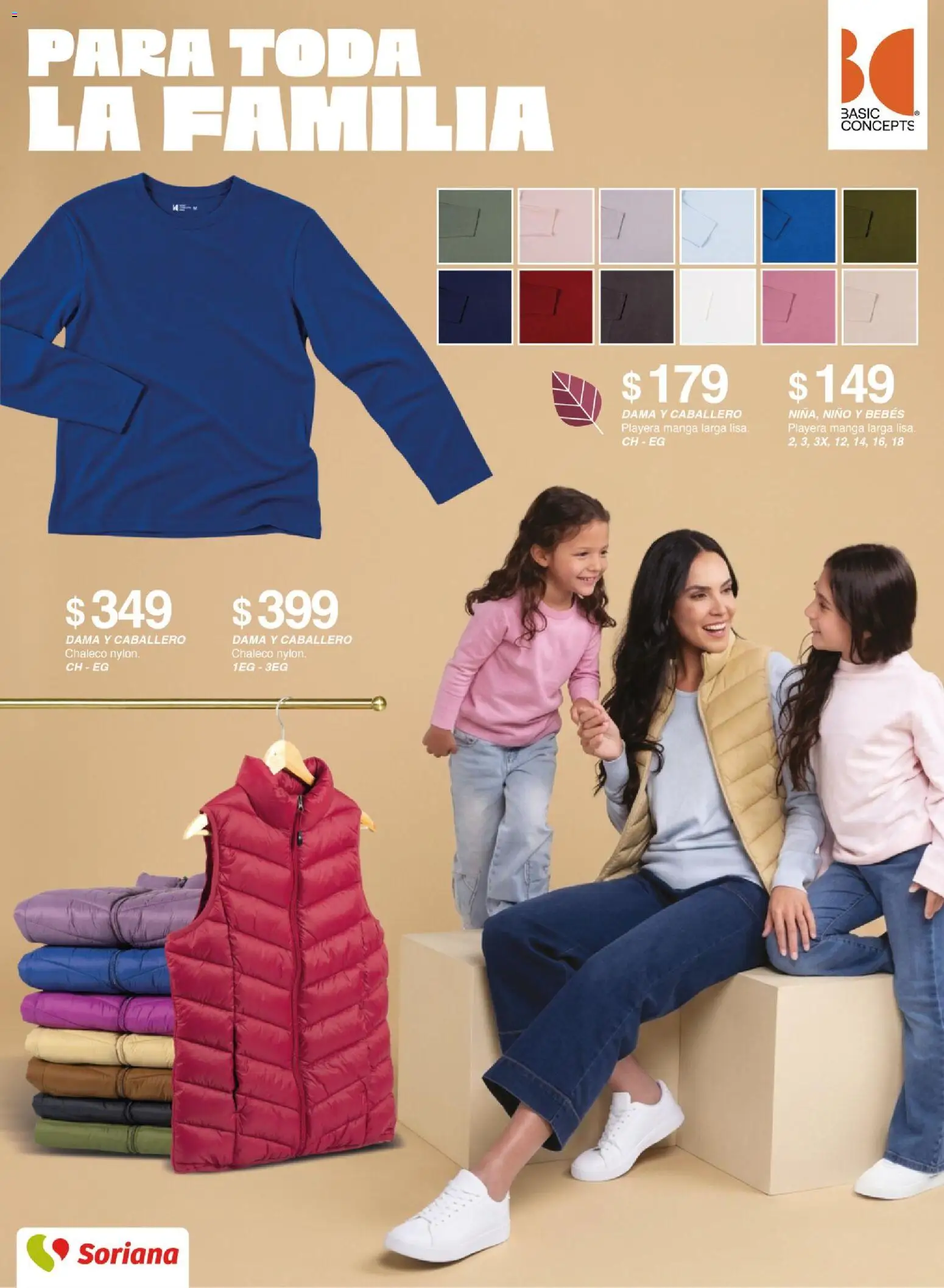 Nuevas ofertas de Soriana válidas en toda la República Mexicana desde el 30/09/2026. ¡Encuentra las mejores ofertas en Soriana catálogo otoño invierno! | Página: 3 | Productos: Chaleco, Manga, Playera
