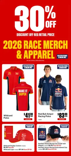 Preview of Supercheap Auto catalogue Make Bathurst Super - valid from 30/09/2026 | Page: 3 | Products: Polos, Red Bull, Cap