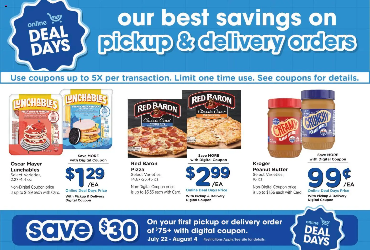 King Soopers Weekly Ad - valid from 07/22/2026 | Page: 7 | Products: Butter, Cheese, Pizza, Pork