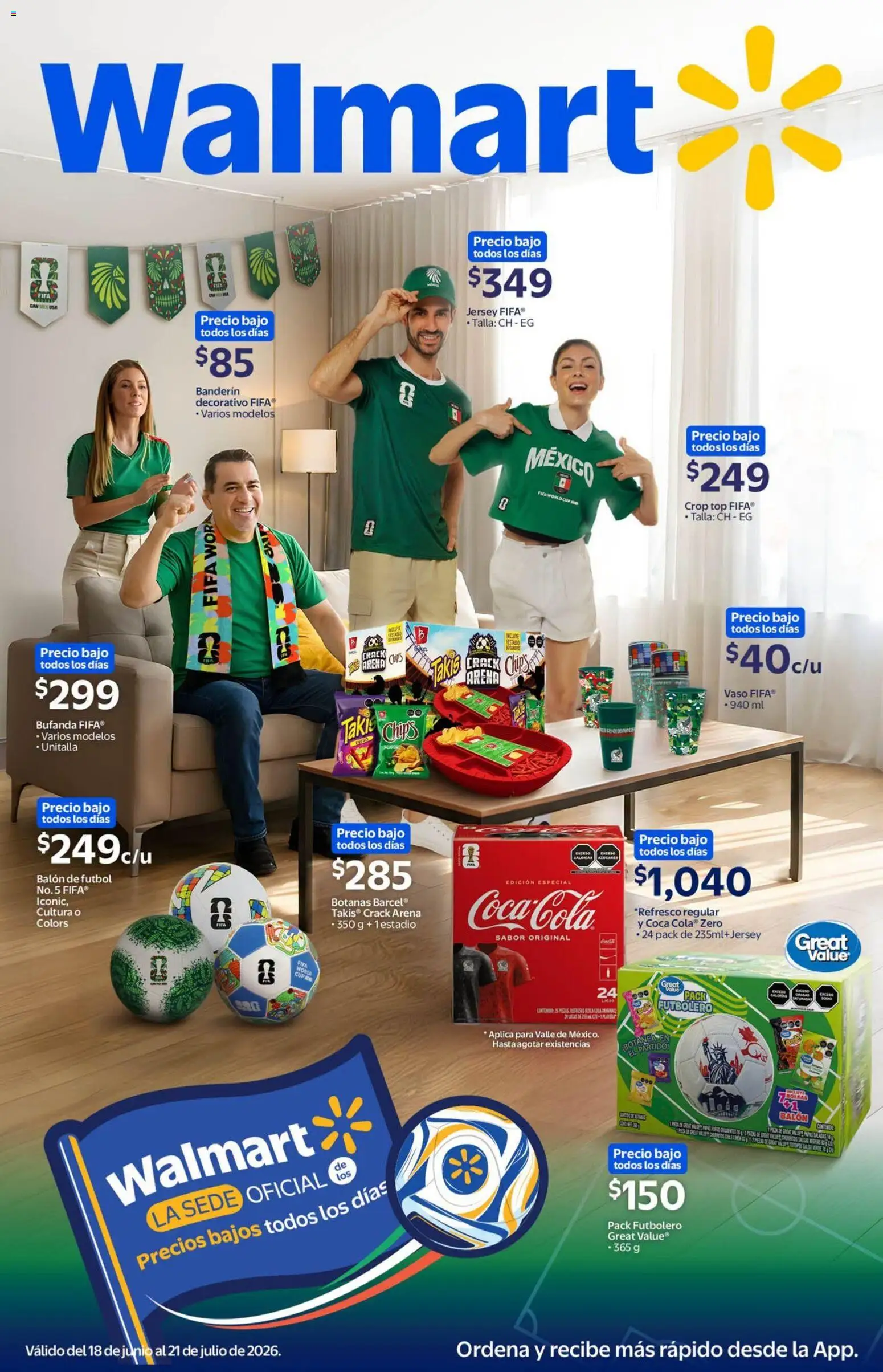 Nuevas ofertas de Walmart válidas en toda la República Mexicana desde el 18.06.2026. ¡Encuentra las mejores ofertas en Walmart folleto Ofertas! | Página: 1
