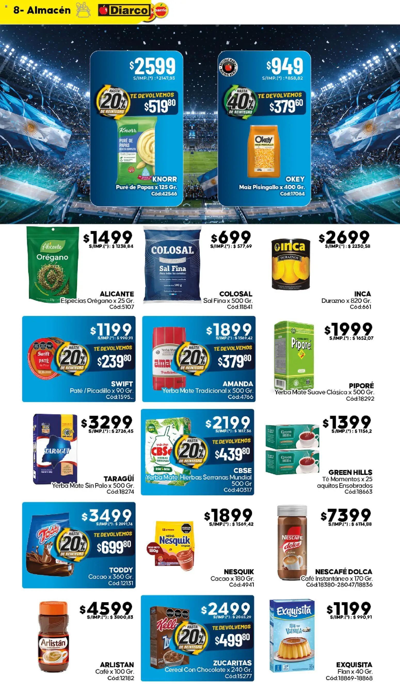 Diarco - Ofertas Diarco Barrio │ válido desde el 15.06.2026 | Página: 8 | Productos: Yerba, Durazno, Café, Chocolate