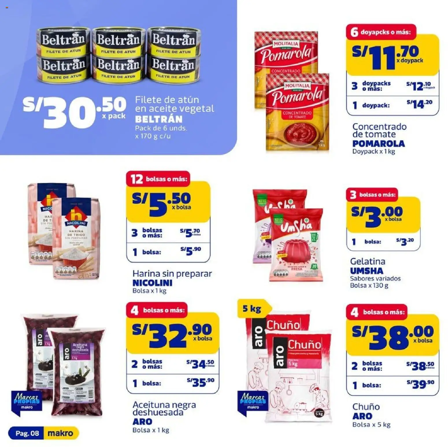 Catálogo Makro válido desde 24/09/2026 | Página: 8 | Productos: Filete de atún, Aceite vegetal, Filete, Tomate