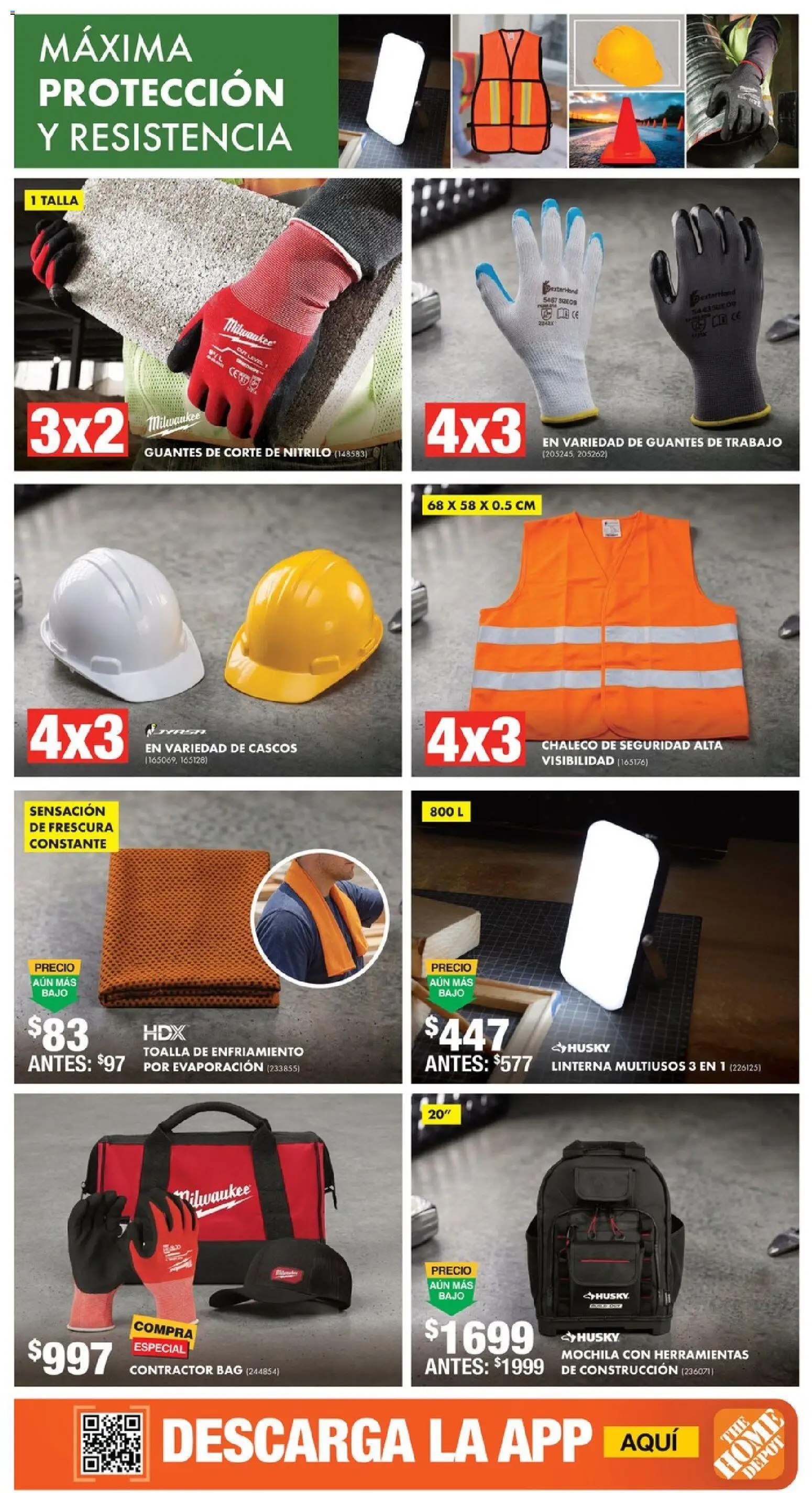 Nuevas ofertas de Home Depot válidas en toda la República Mexicana desde el 16/07/2026. ¡Encuentra las mejores ofertas en Home Depot catálogo! | Página: 18 | Productos: Linterna, Guantes, Mochila, Toalla