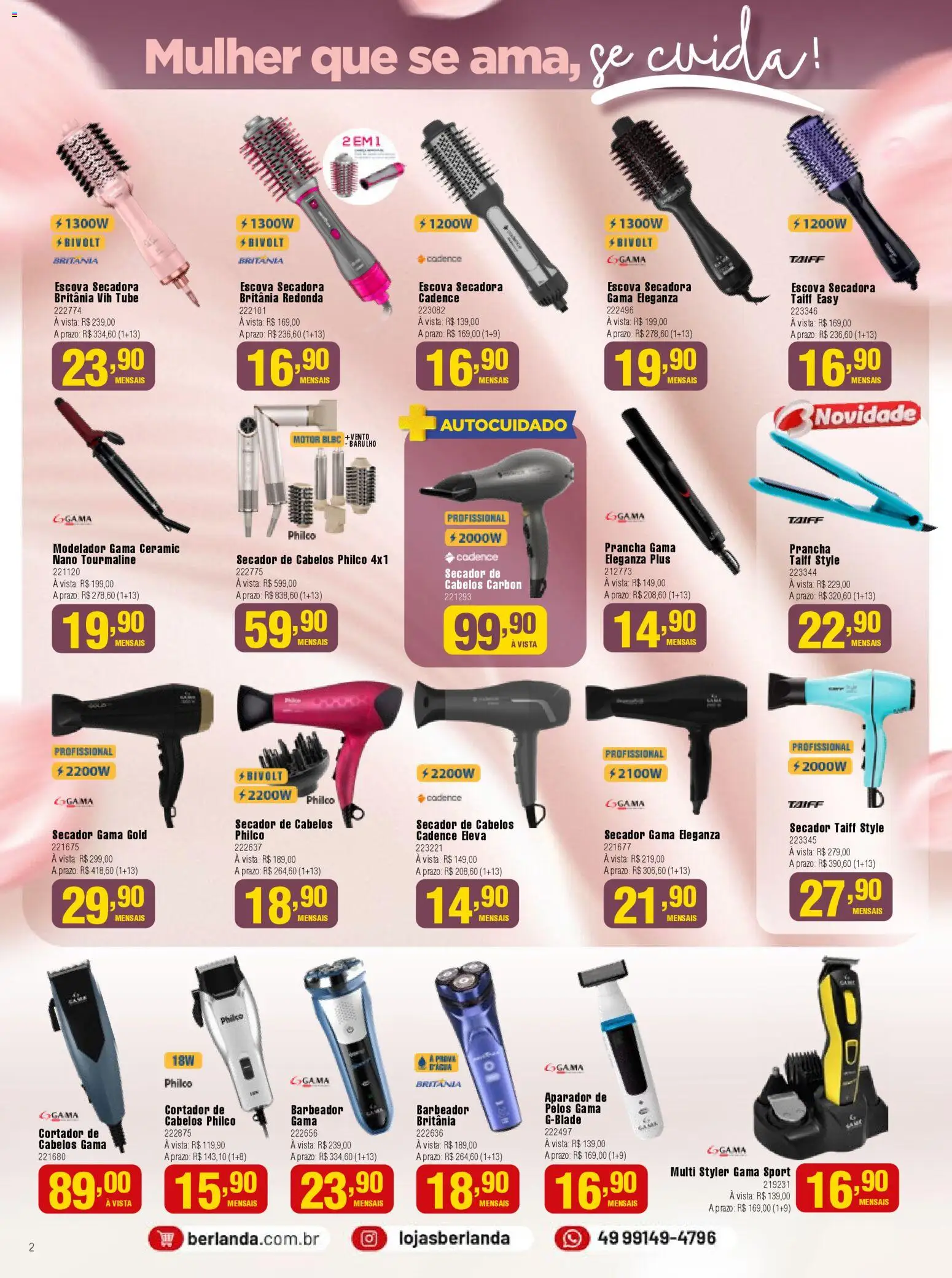 Berlanda Folheto - válido de 01.03.2026 | Página: 2 | Produtos: Secador, Prancha, Escova, Aparador