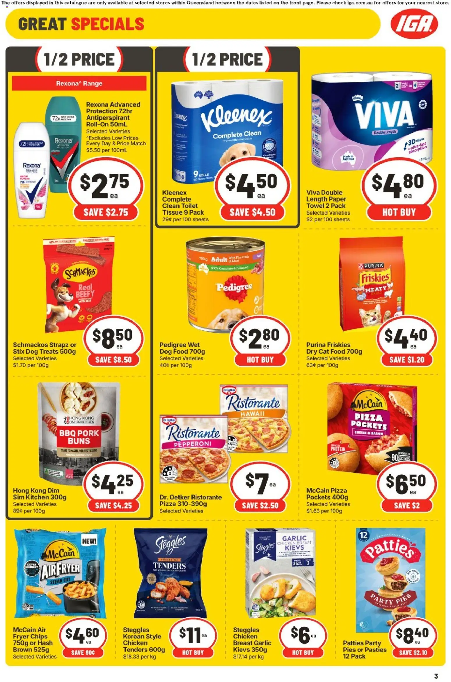 IGA catalogue - valid from 30/09/2026 | Page: 3 | Products: Bacon, Pizza, Chicken, Garlic