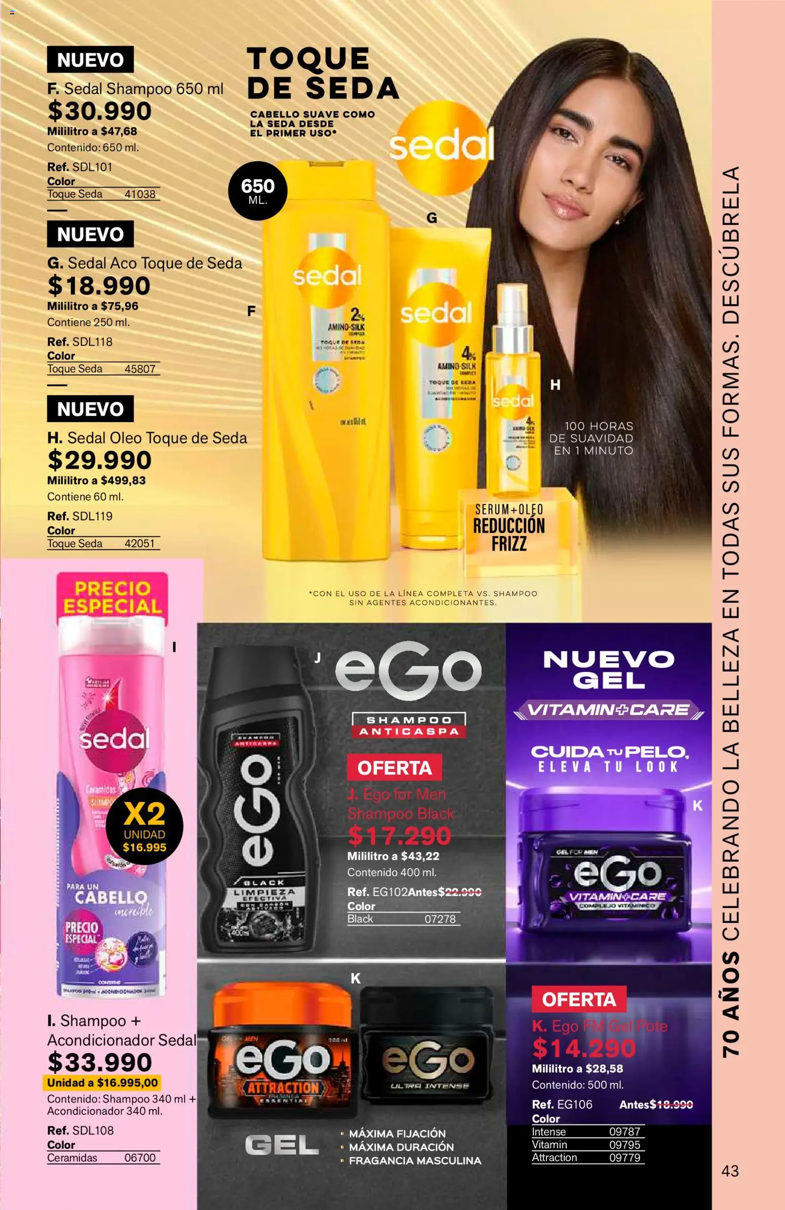 Leonisa revista - valida desde el 15/07/2026 | Página: 43 | Productos: Serum, Shampoo, Fragancia, Acondicionador