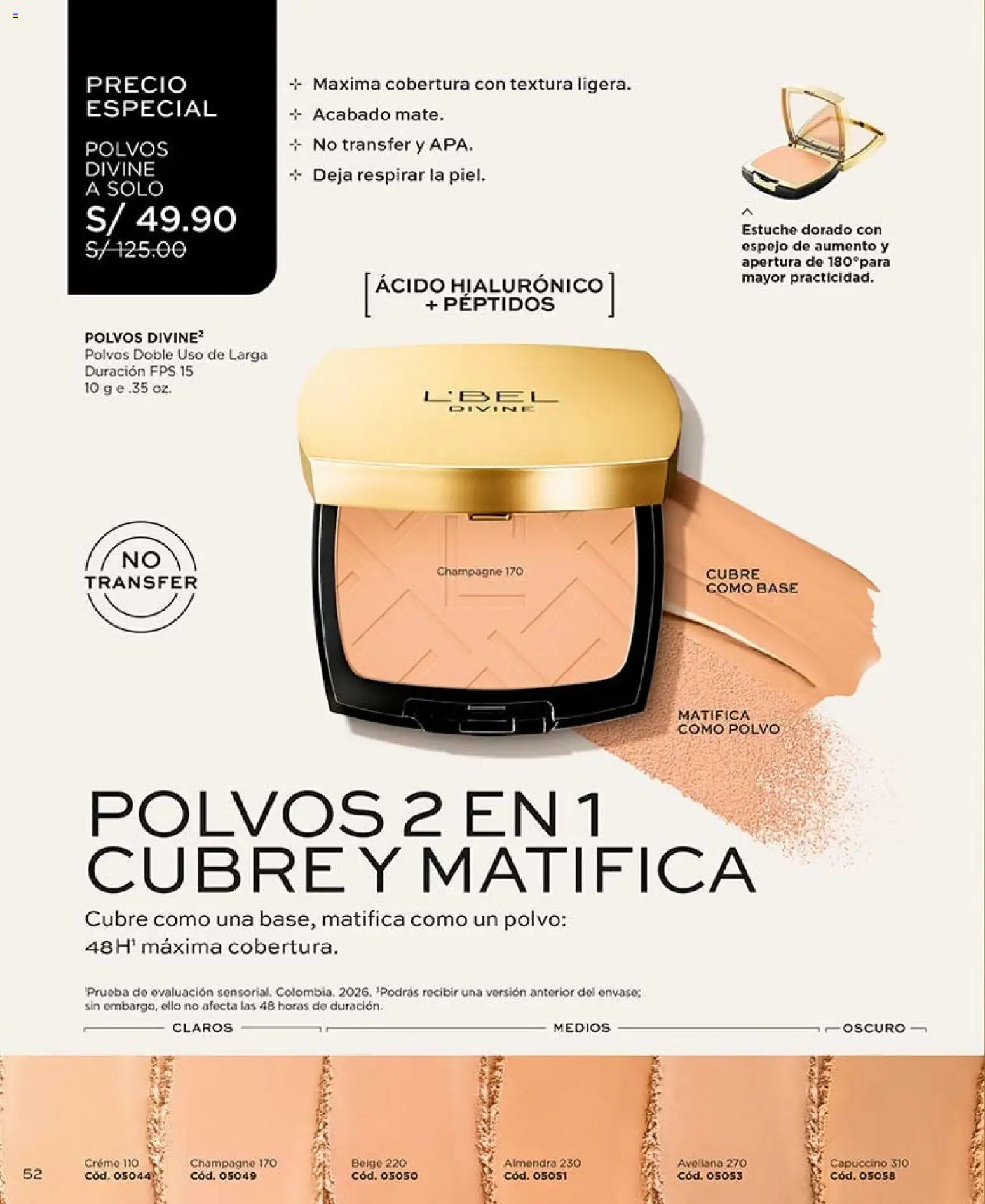 Catálogo L'Bel válido desde 02/08/2026 | Página: 52 | Productos: Espejo, Polvo