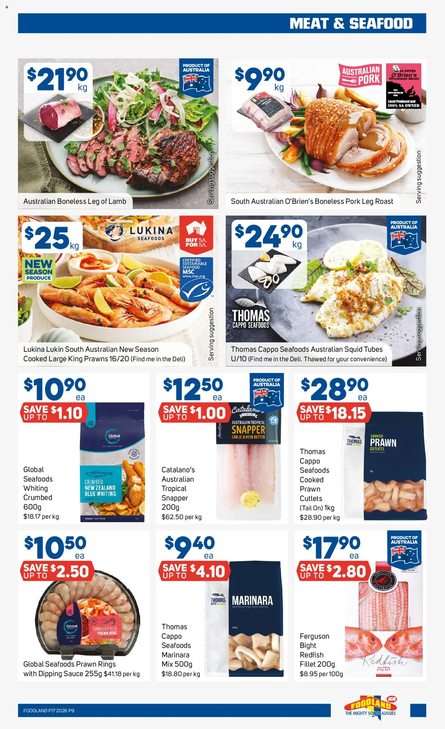 Foodland catalogue - valid from 22.04.2026 | Page: 9 | Products: Pork, Meat, Prawns, Sauce