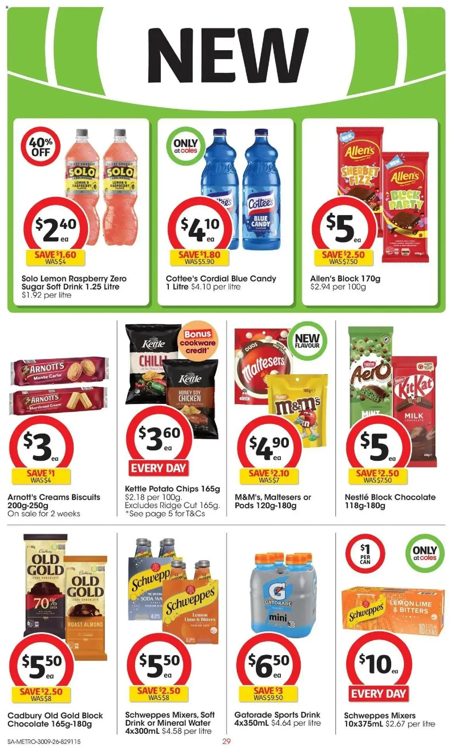 Coles catalogue - valid from 30/09/2026 | Page: 29 | Products: Milk, Chocolate, Sports drink, Roast